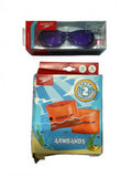 Speedo Junior Futura Classic Swimming Goggles with Orange Armbands Size 6-14