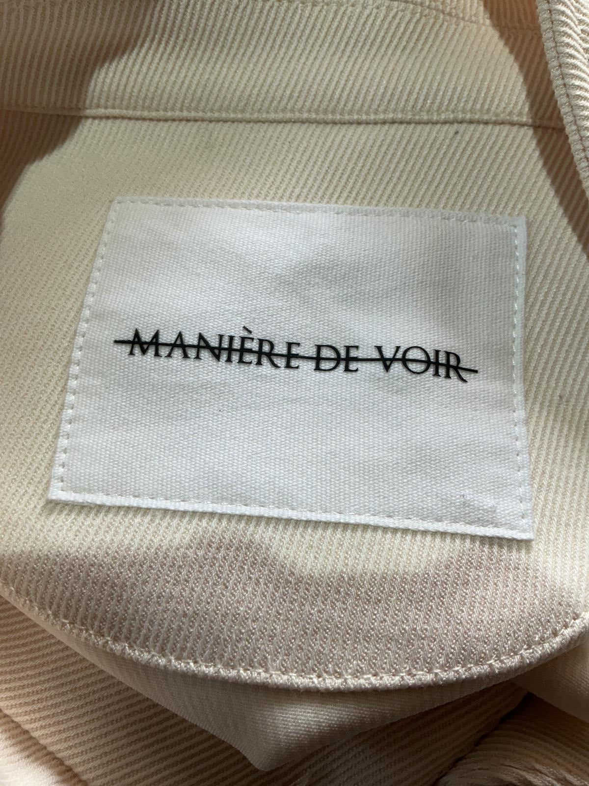 Maniere de Voir Cream Overshirt Jacket Size XXL Classic Style with Button Front