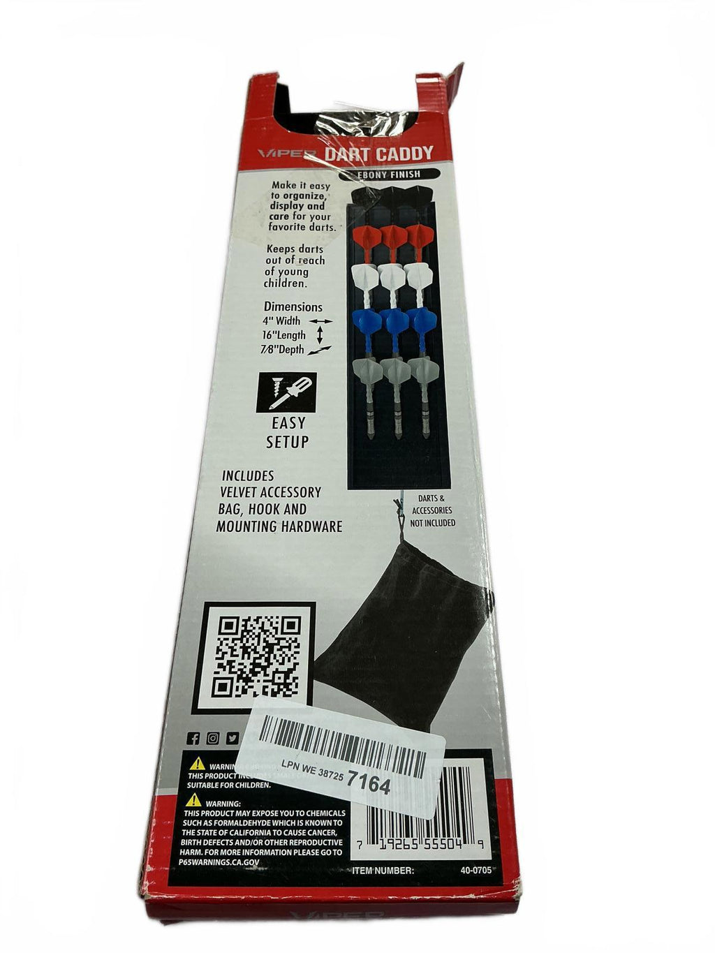 Viper Dart Caddy Ebony Finish - Holds 15 Darts