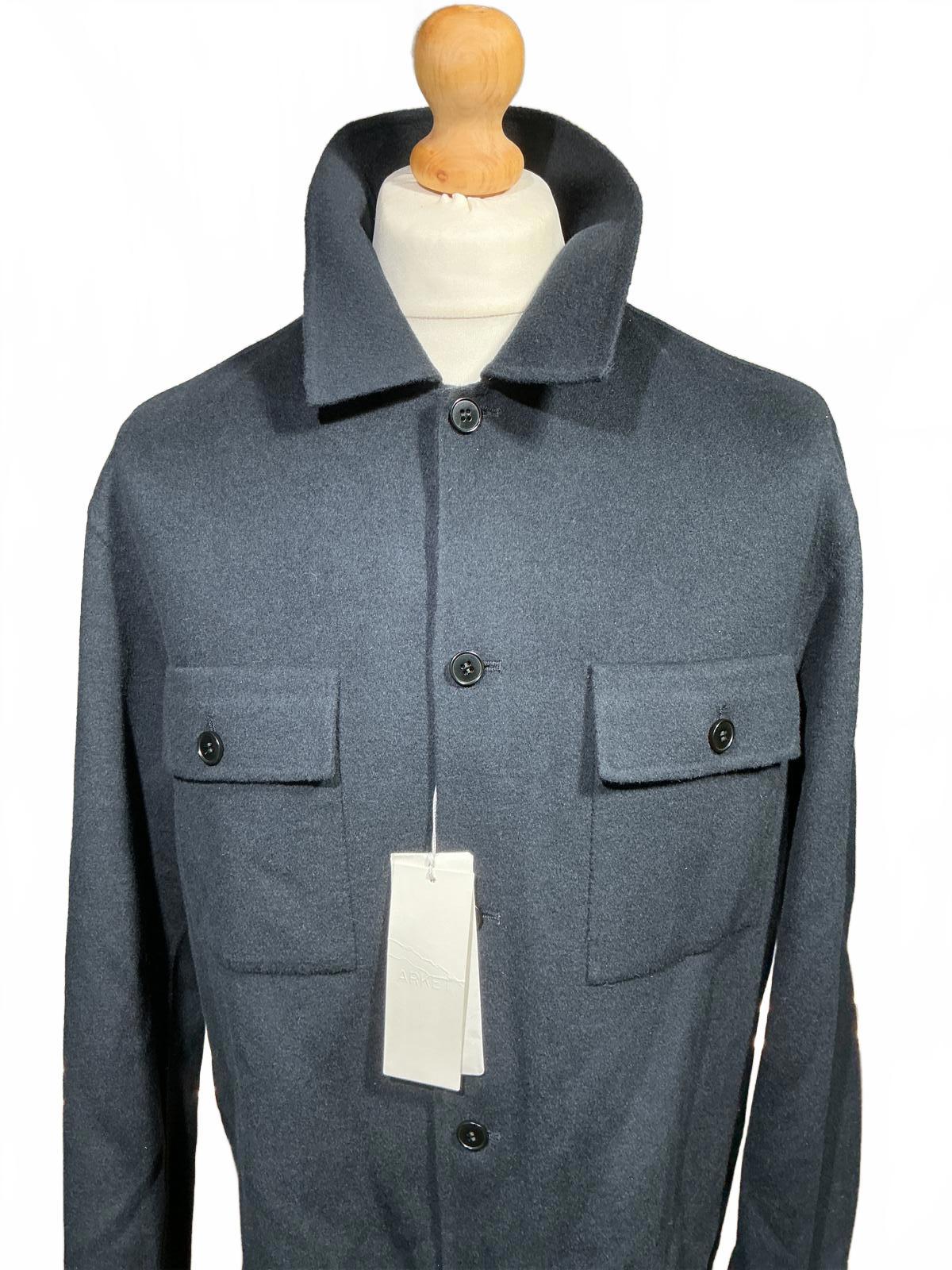 Men's Arket Navy Utility Jacket with Button Closures