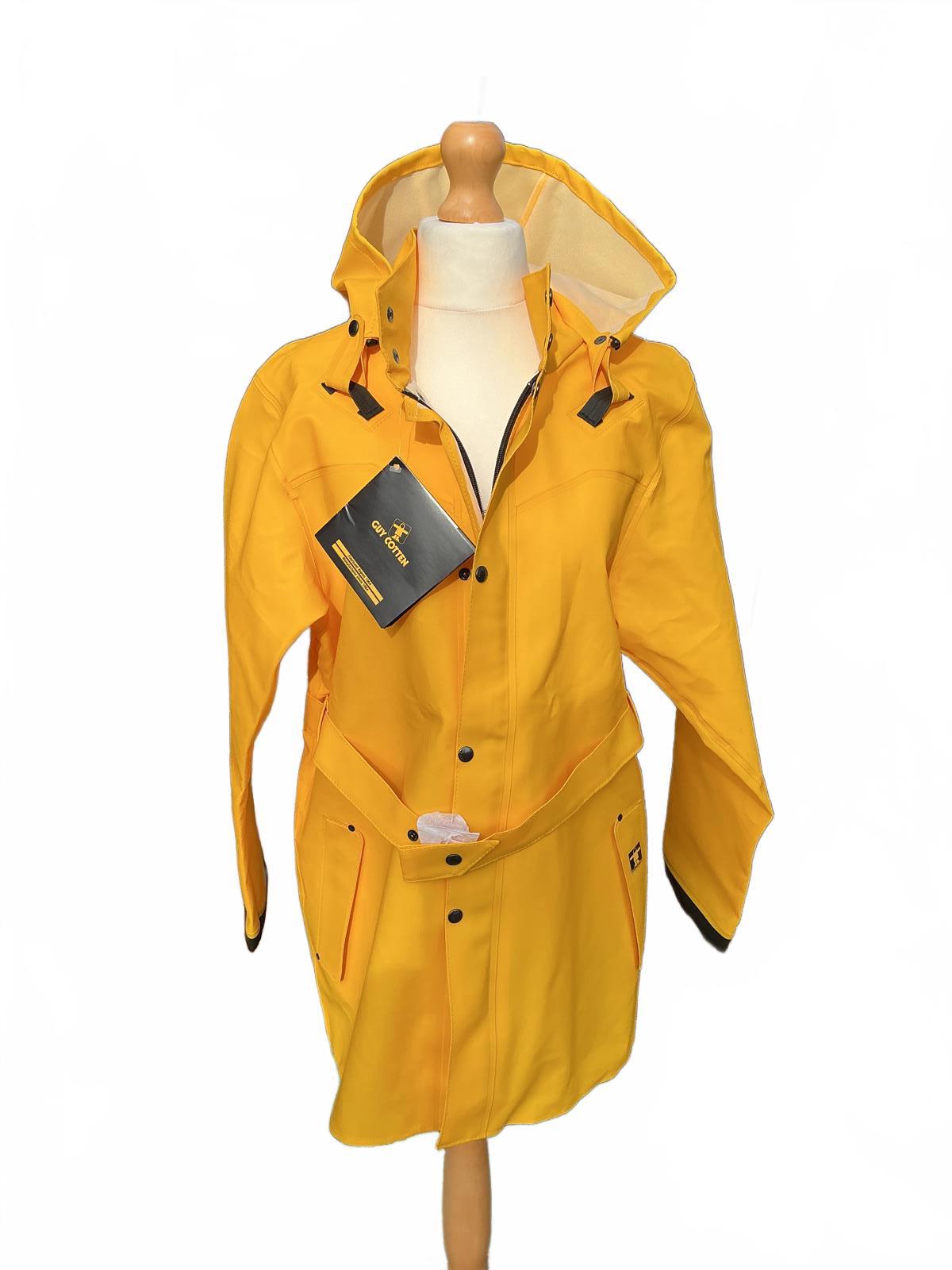 *NWT Ladies Guy Cotten Hecate Yellow Glentex Waterproof Jacket with Hood Size Xl