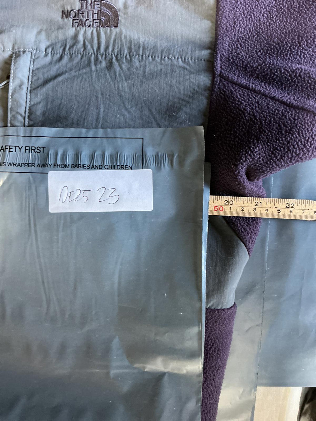 The North Face Men's Fleece Jacket Purple and Grey