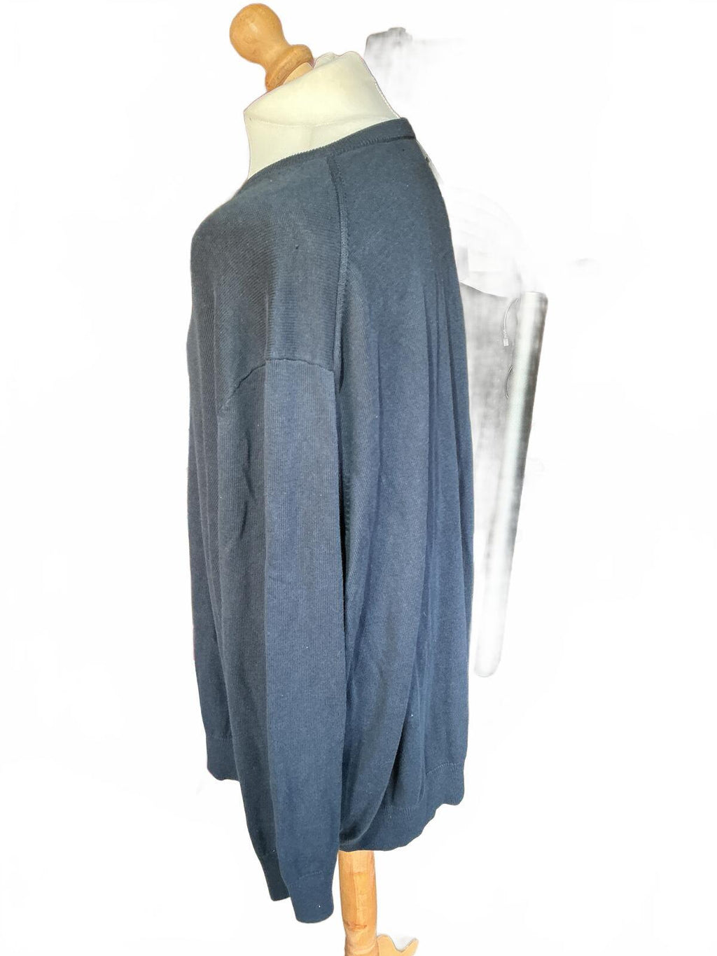 Men's Regular 3Xl Blue Zip Hoodie & 4XL V-Neck Sweater Set Comfortable Casual