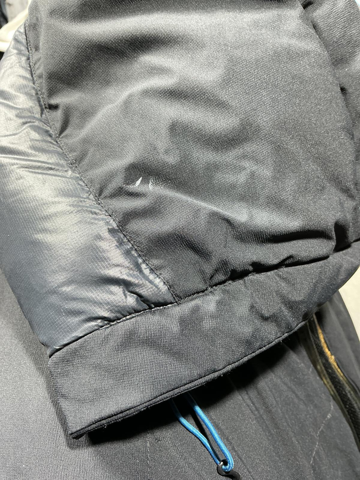 The North Face Men's Puffer Jacket Insulated Hooded Size L Black Blue Good