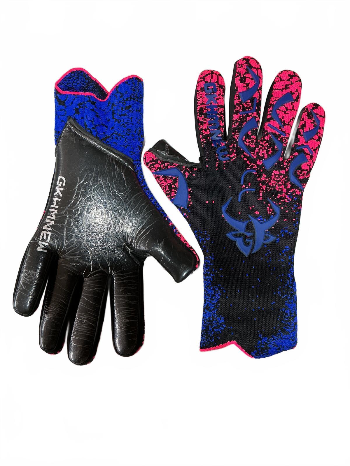 GKHMNEU Goalkeeper Gloves Size 9 Black Blue Pink Soccer Grip Gloves