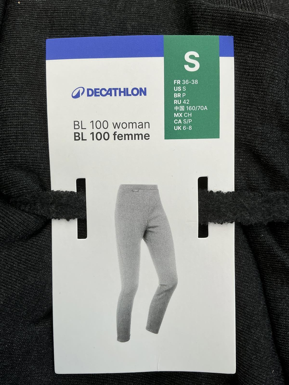 Two Decathlon BL 100 Woman Black Leggings Size S