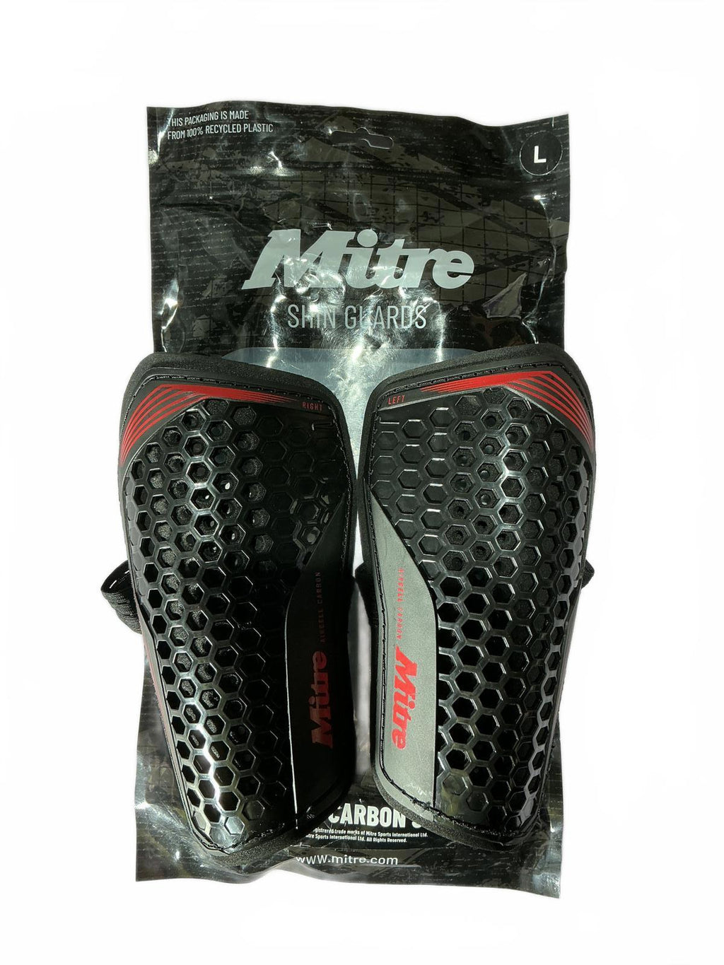 Mitre Carbon Slip Shin Guards Large