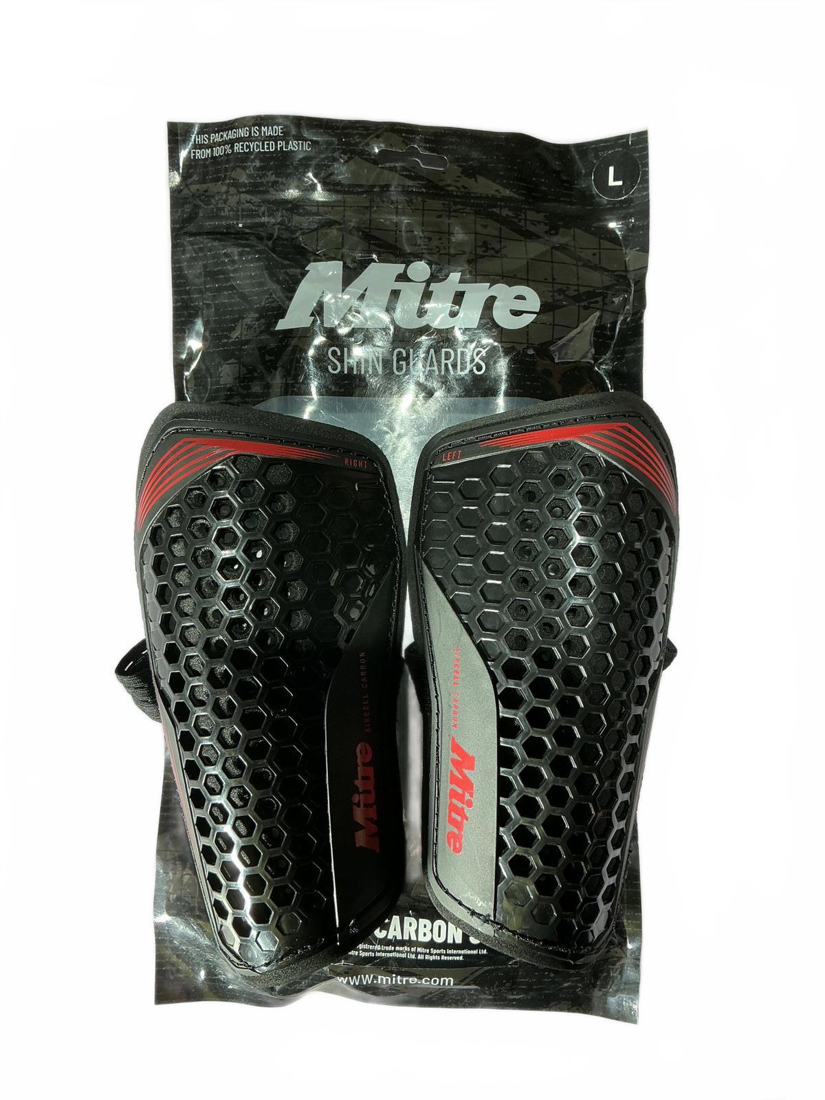 Mitre Carbon Slip Shin Guards Large