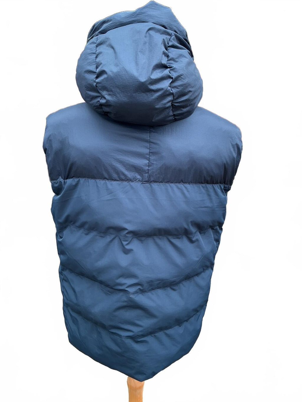 Timberland Navy Blue Puffer Down Gilet Body Warmer Vest Hooded Size Regular L