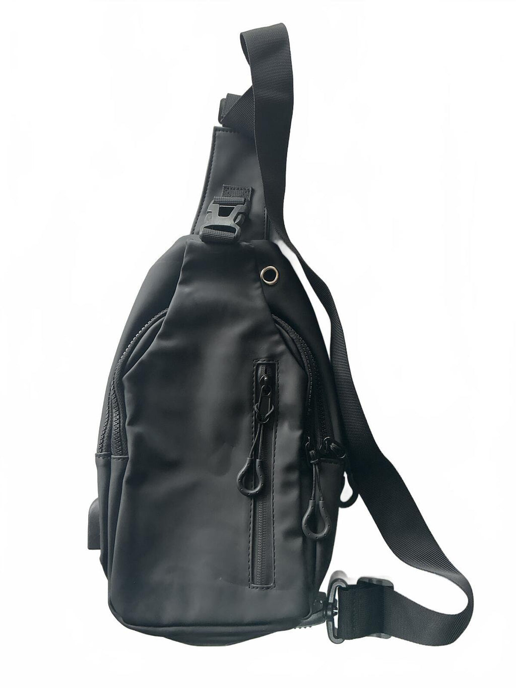 Geestock Black Sling Bag Crossbody Compact Size Adjustable Strap