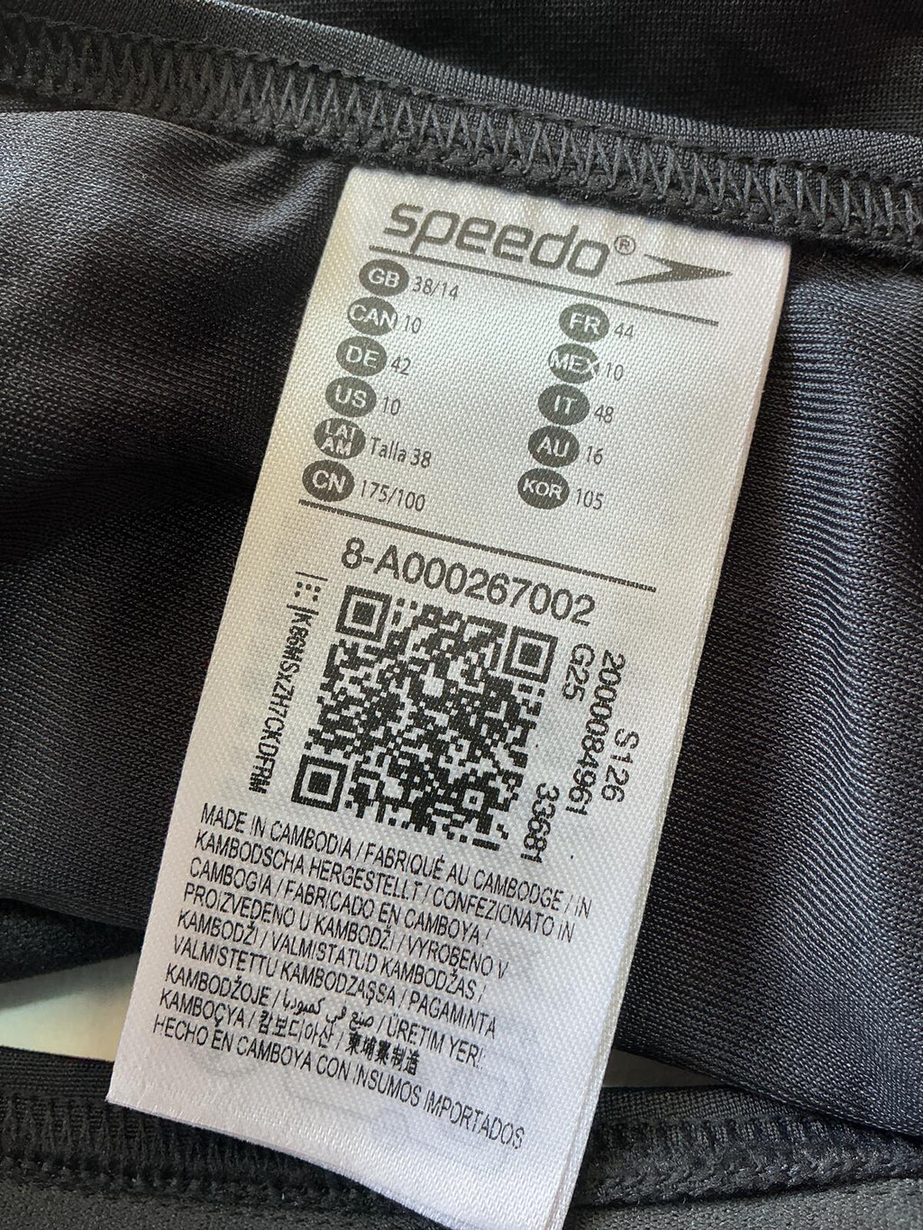 Speedo Solid Flex Band Swimsuit Black Blue Size 38/14 Medium Bust Support