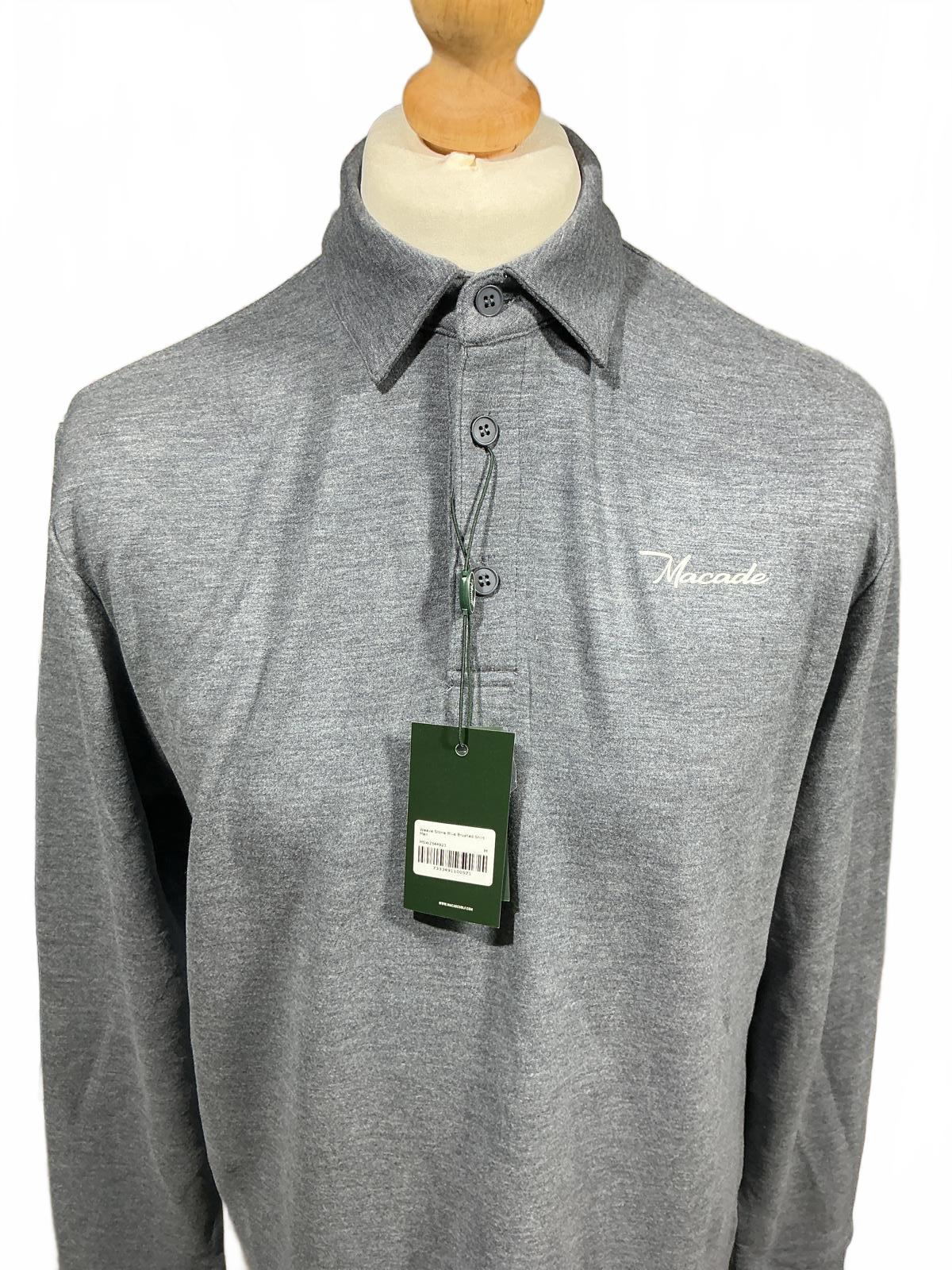 Macade Golf Grey Long Sleeve Polo Shirt Size M