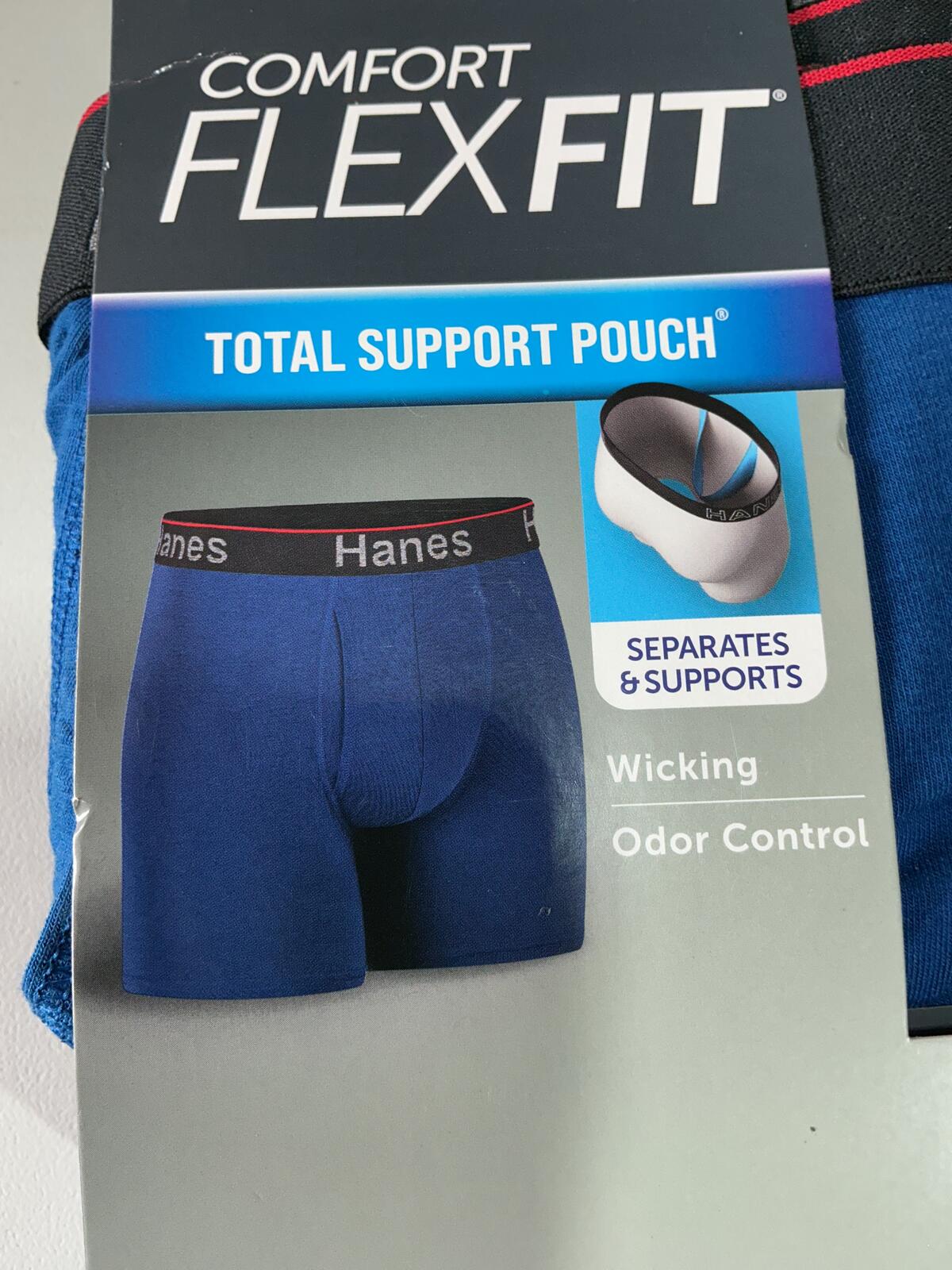 *NEW* 2*Hanes Comfort Flex Fit Boxer Briefs 3 Pack L Support Pouch