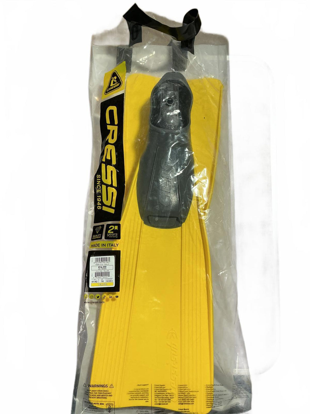 Cressi Yellow Diving Fins Size 41-42 (7-8)