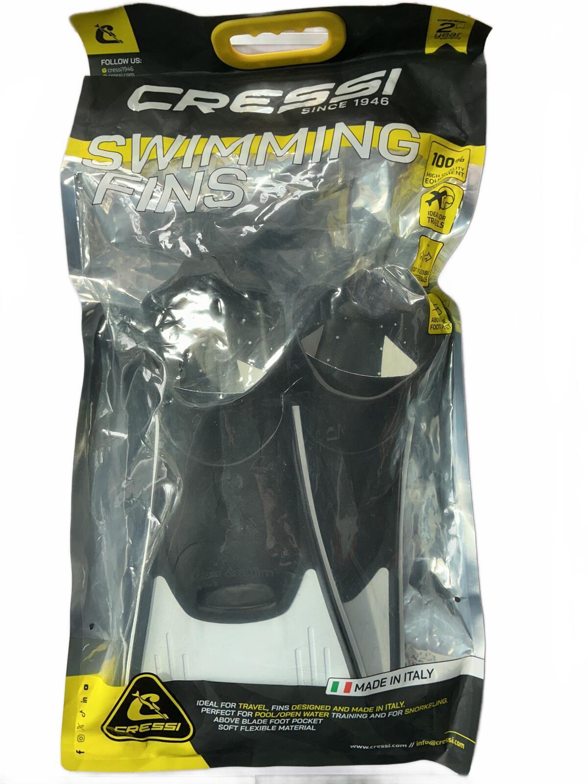 Cressi Swimming Fins Size 7/8 Soft Flexible Foot Pocket Ideal for Travel