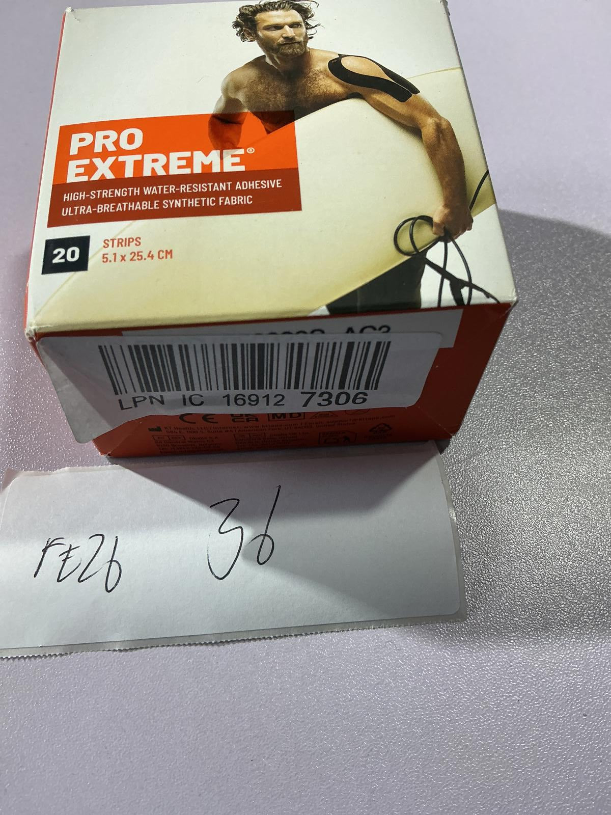 KT Tape Pro Extreme Kinesiology Tape 20 Strips 5.1cm x 25.4cm