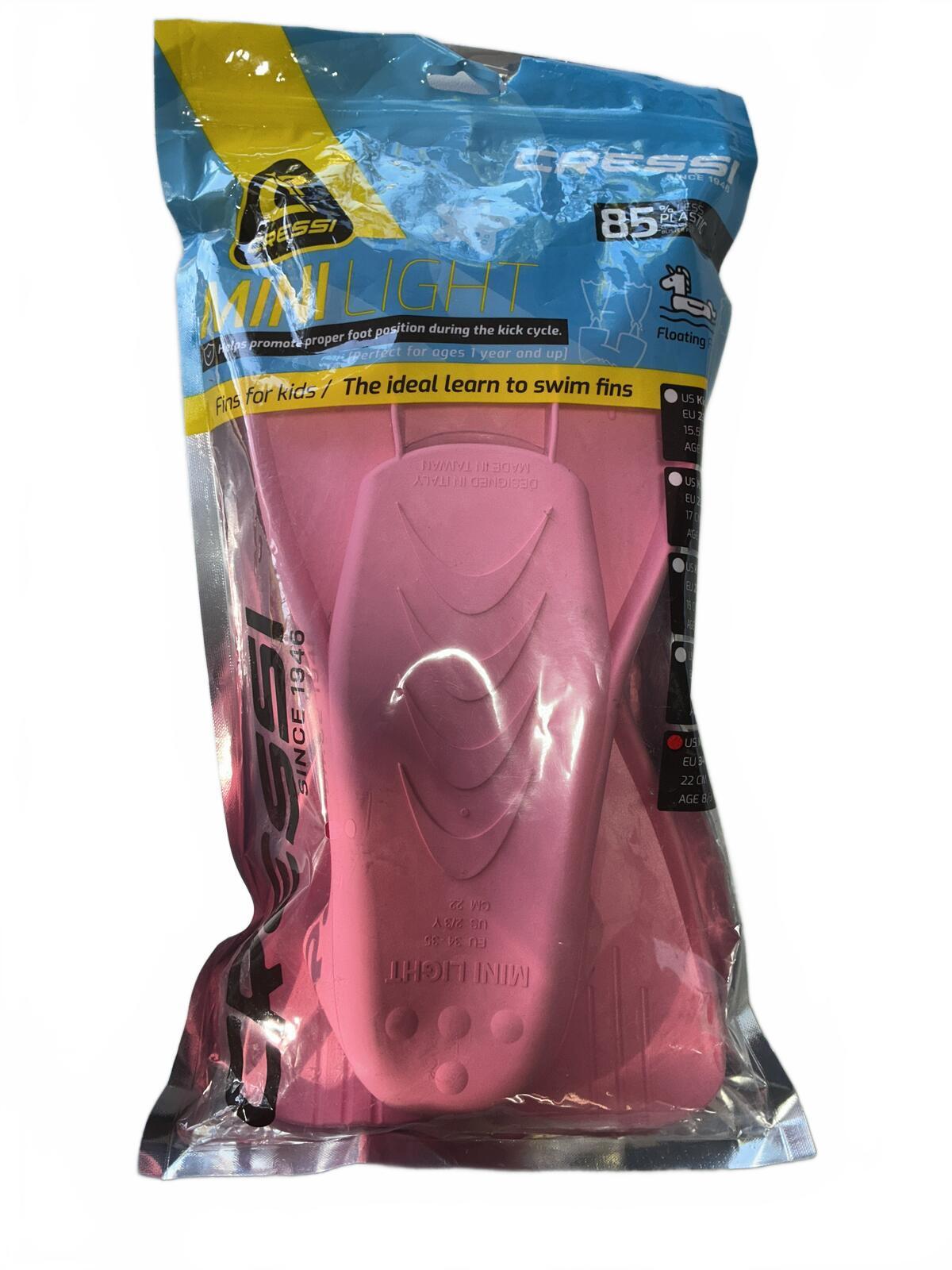 Cressi Mini Light Swim Fins Pink Size EU 34/35 UK 1/2 US 2/3 Y Kids