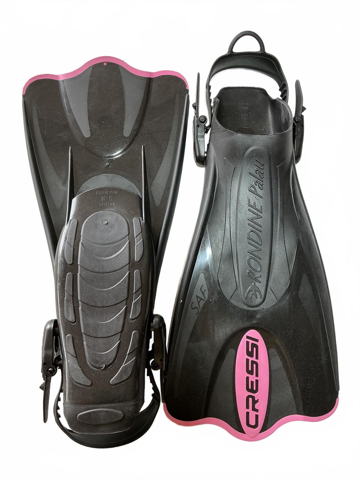 Cressi Rondine Palau Snorkelling Fins Size S-M 4/7 uk Black and Pink Adjustable