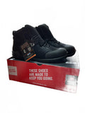 Fortress Black Steel Toe Work Boots Size UK 7 - Durable and Comfortable