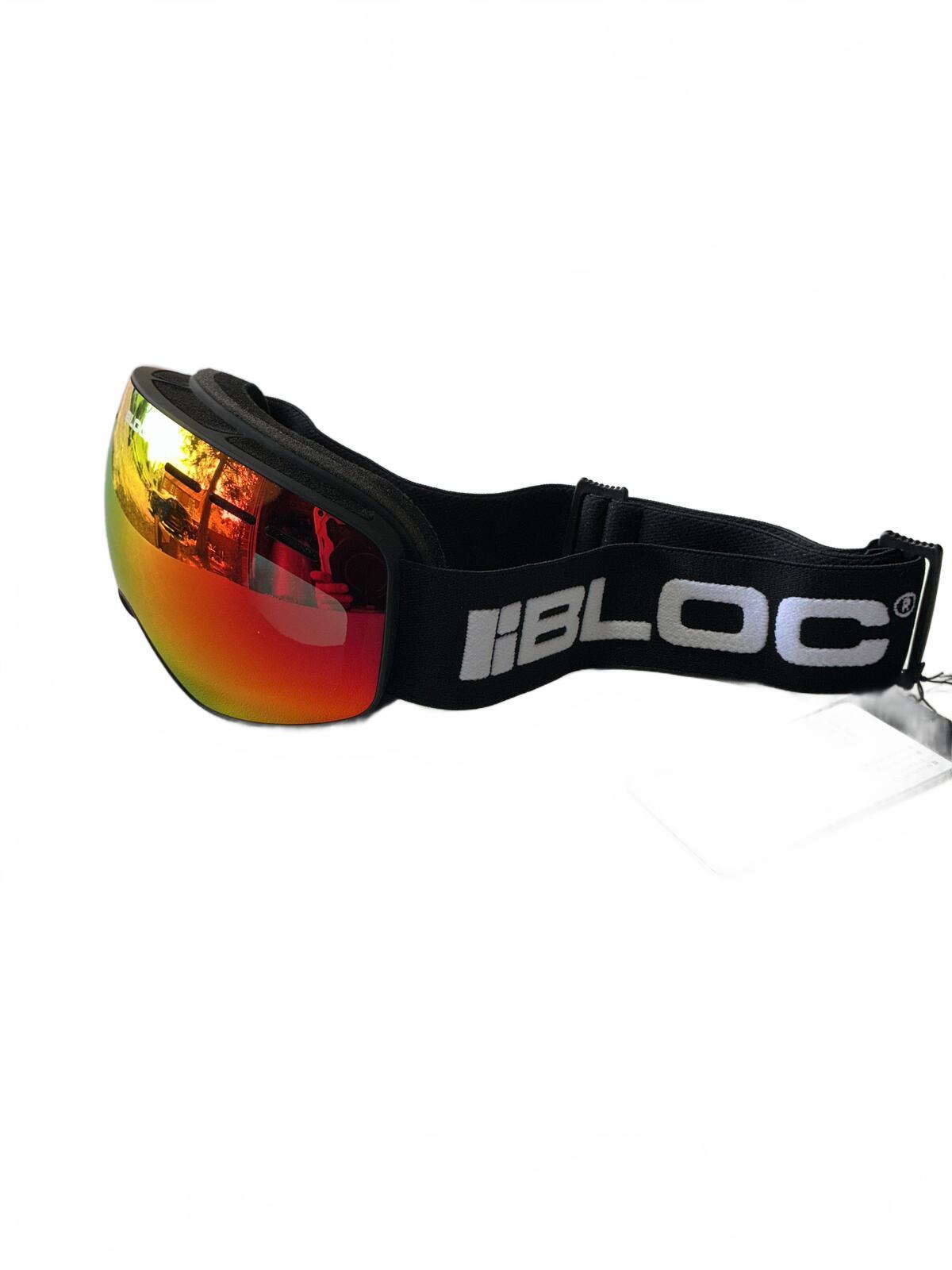 Bloc Ski Goggles with Reflective Lens Size Adjustable Strap Snow Sports