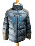 Columbia Men's Puffer Jacket High Collar Zip Pockets Medium Blue Grey Good