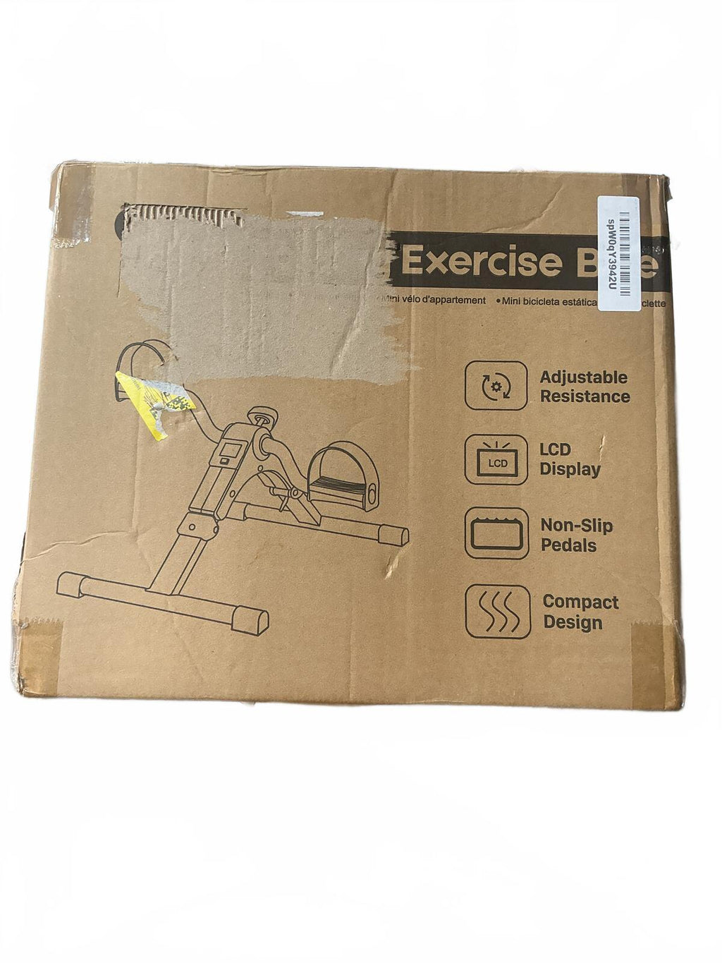 Himaly Adjustable Resistance Mini Exercise Bike Pedals Compact Design