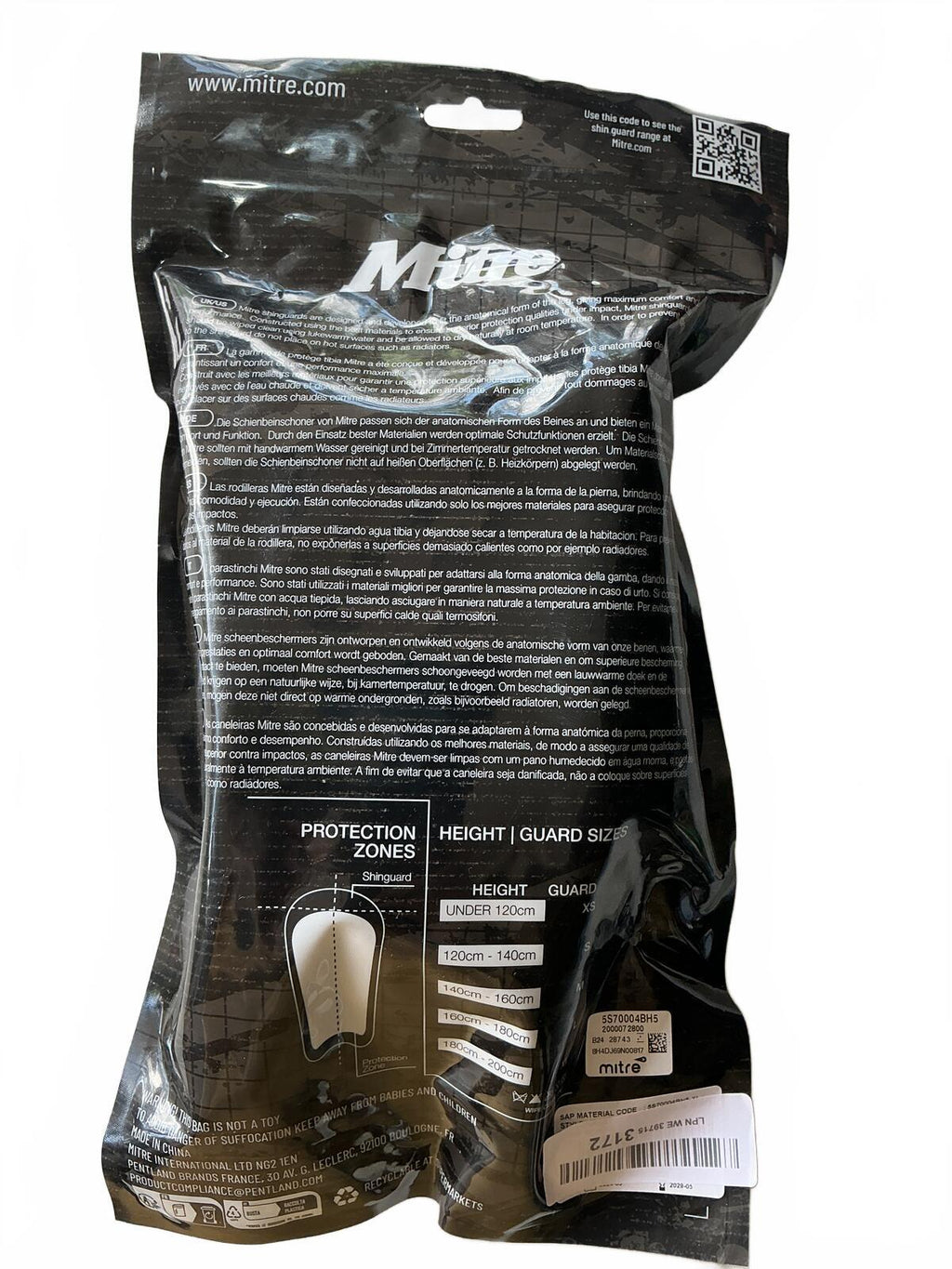 Mitre XL Shin Guards Black Red Honeycomb Design Football Protection Gear