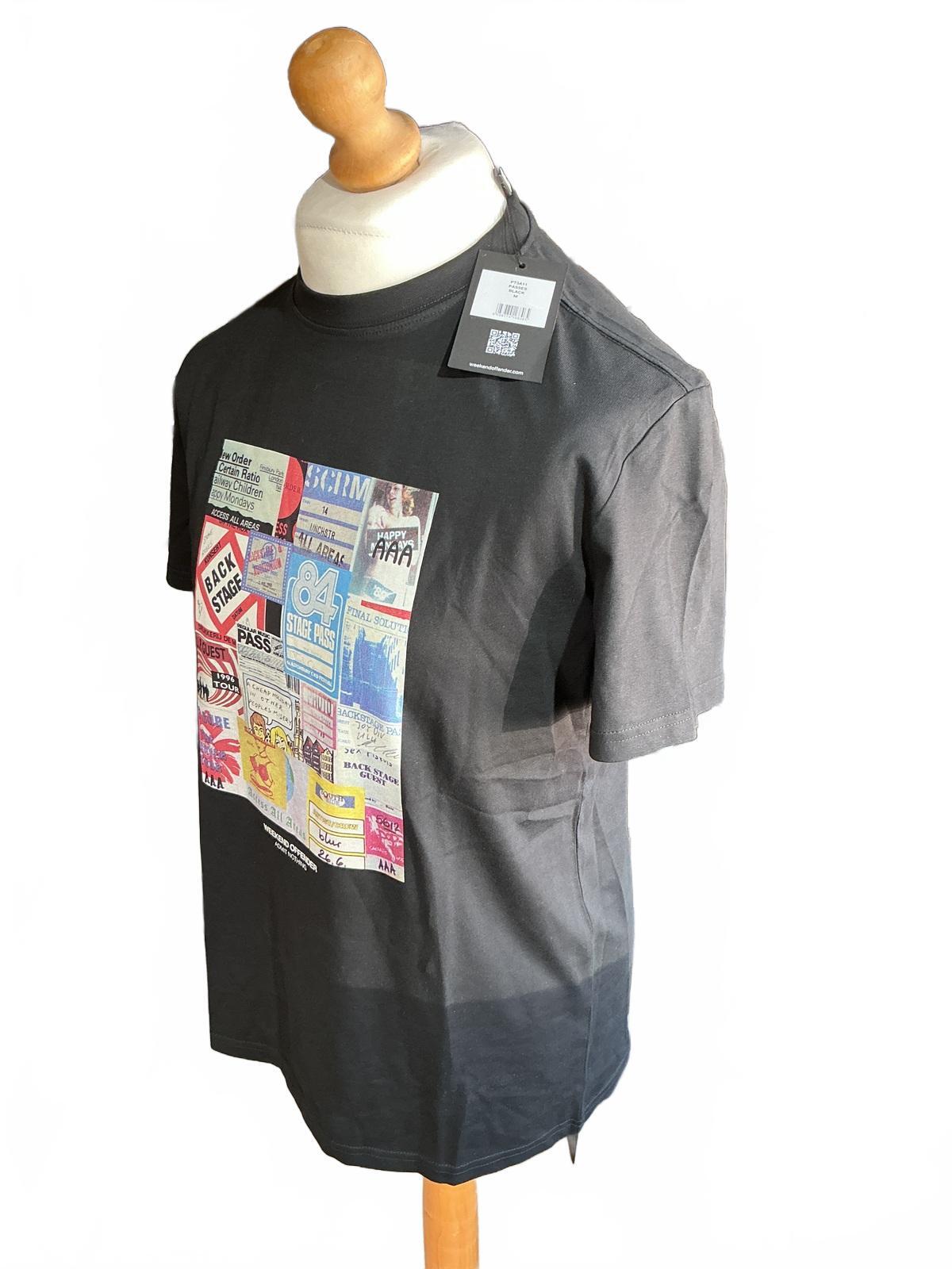 Weekend Offender Black Graphic Print T-Shirt Size M New with Tags