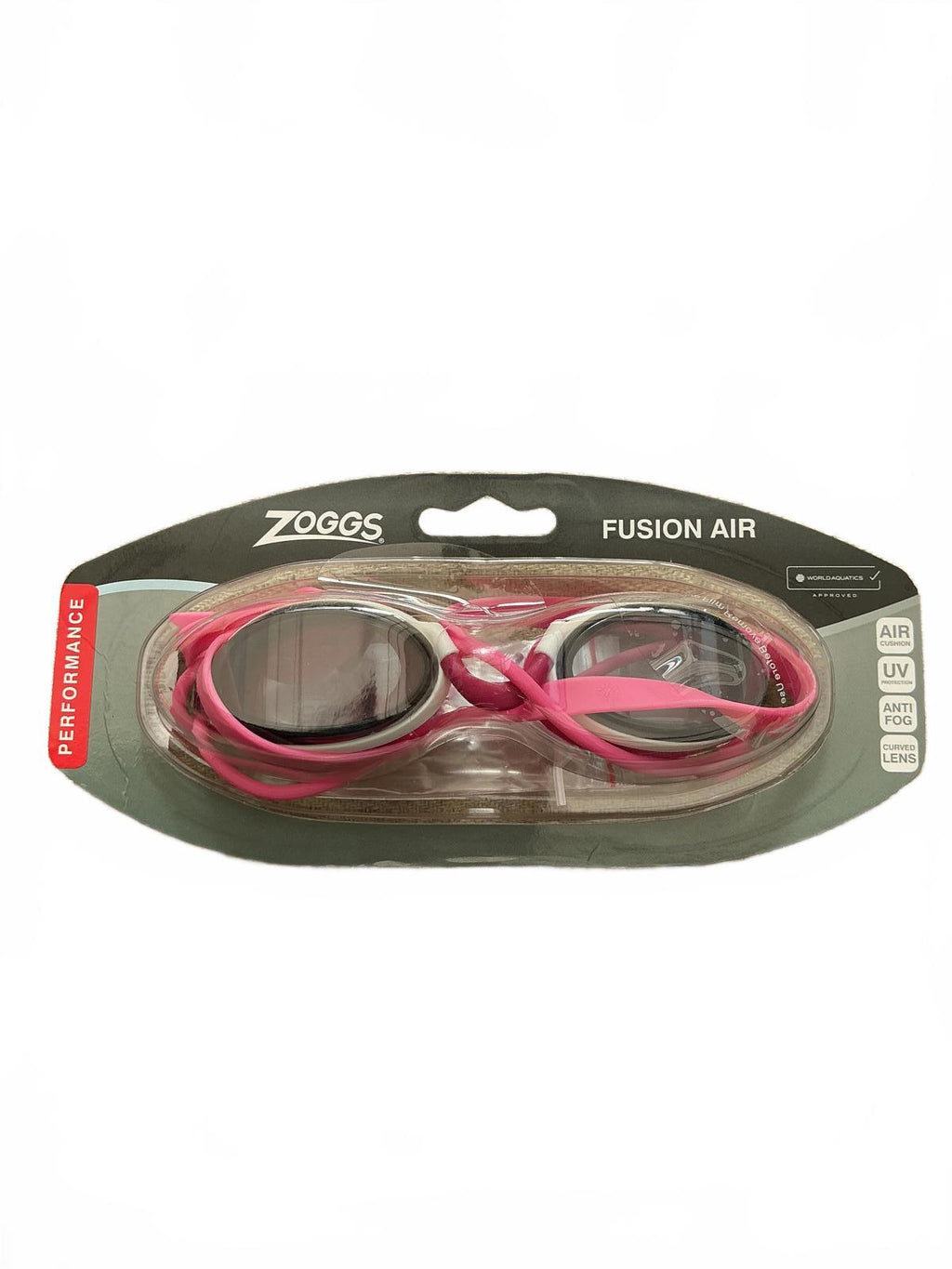 Zoggs Fusion Air Swimming Goggles Pink Size L with Anti-Fog UV Protection