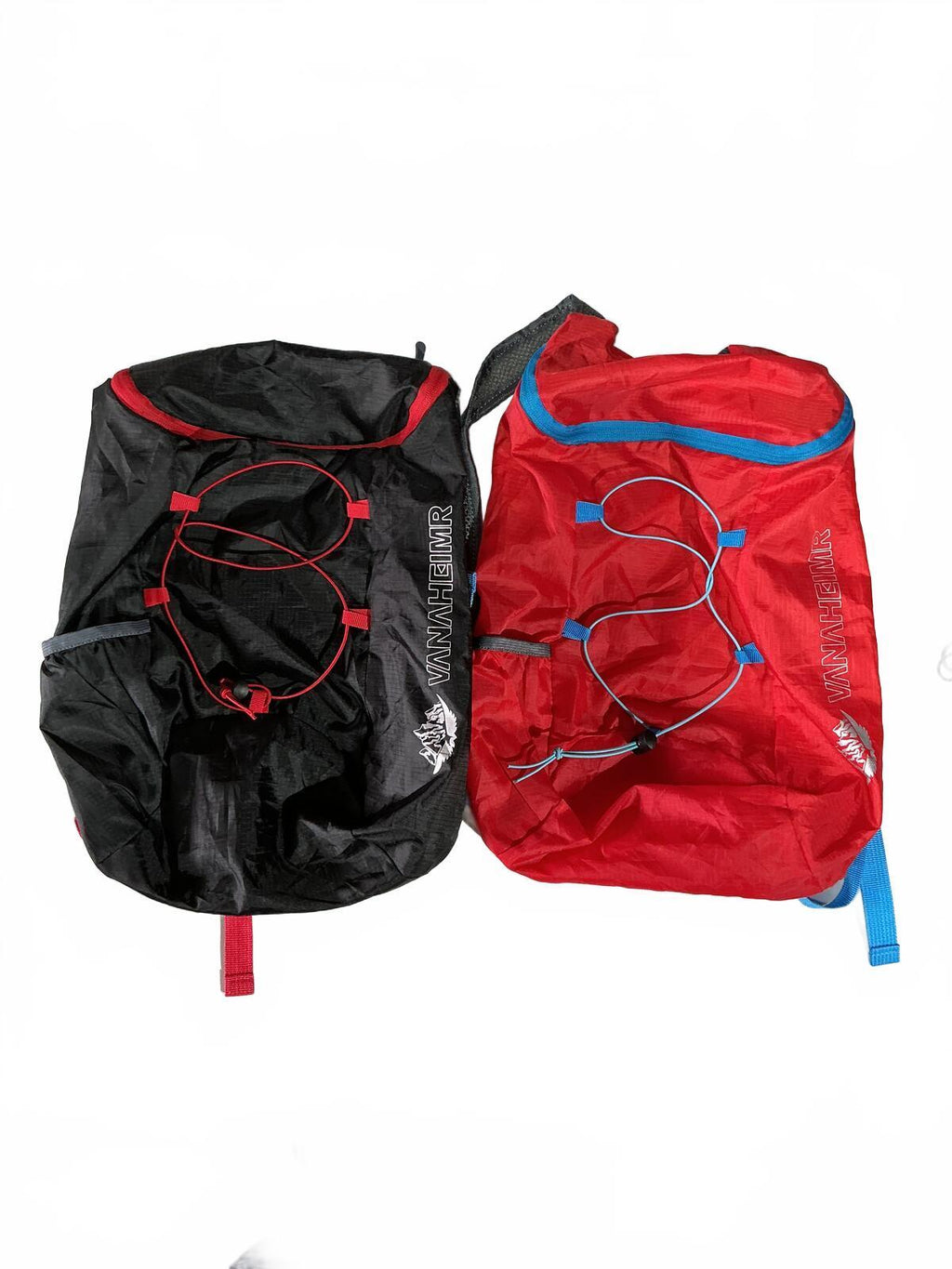 2*VANAHEIMR Packable Drawstring Lightweight Backpack Unisex One Size Black Red