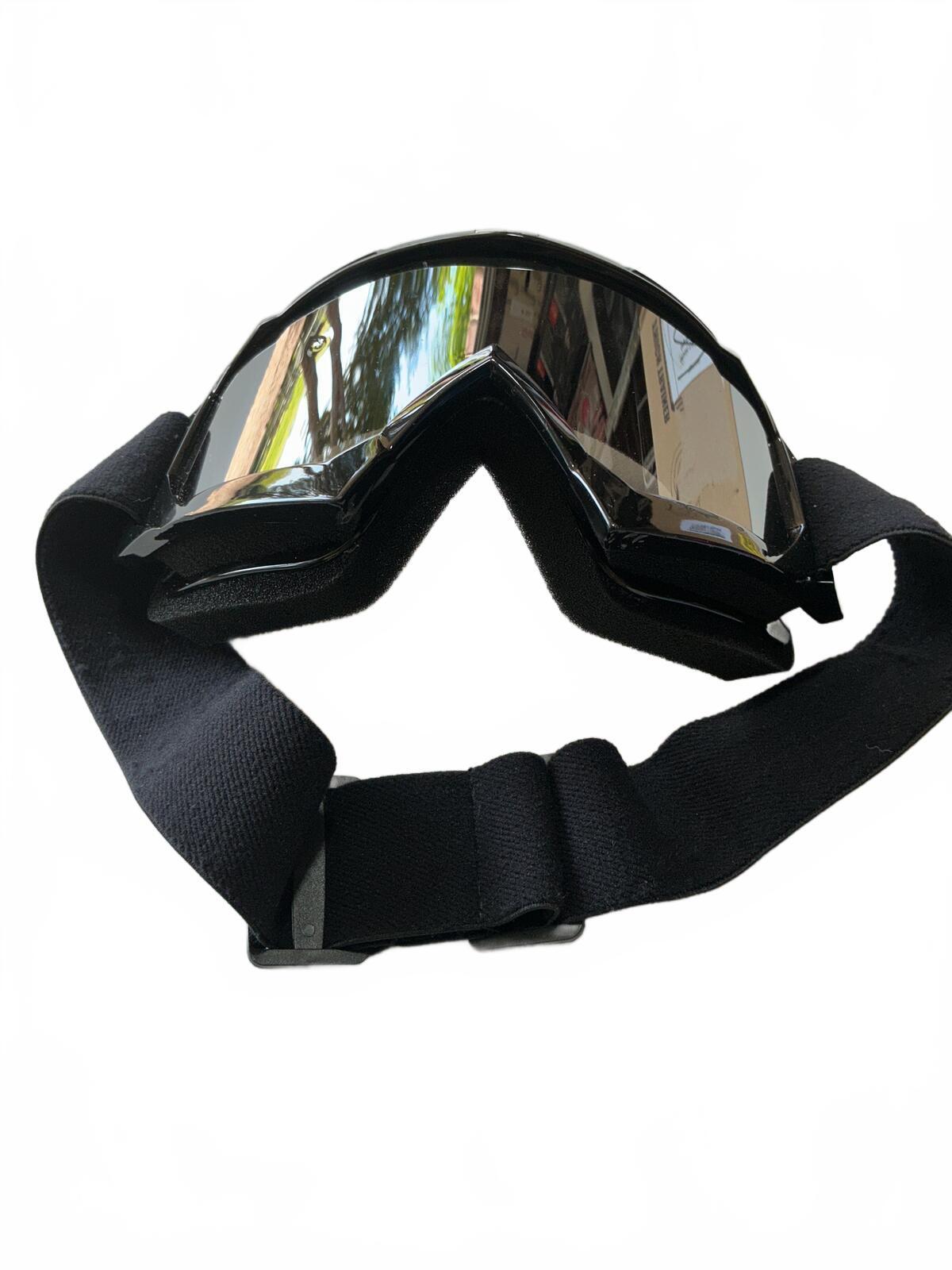 Black Adjustable Motorcycle\Ski Goggles with Reflective Lens One Size