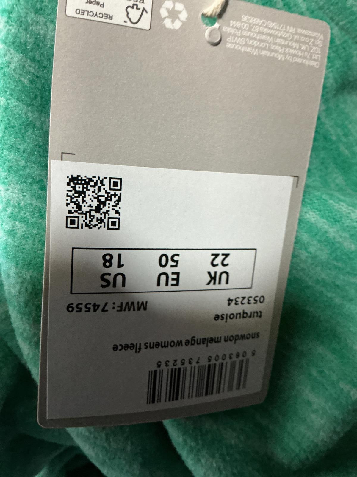 Mountain Warehouse Women's Size 22 Green Quarter Zip Pullover