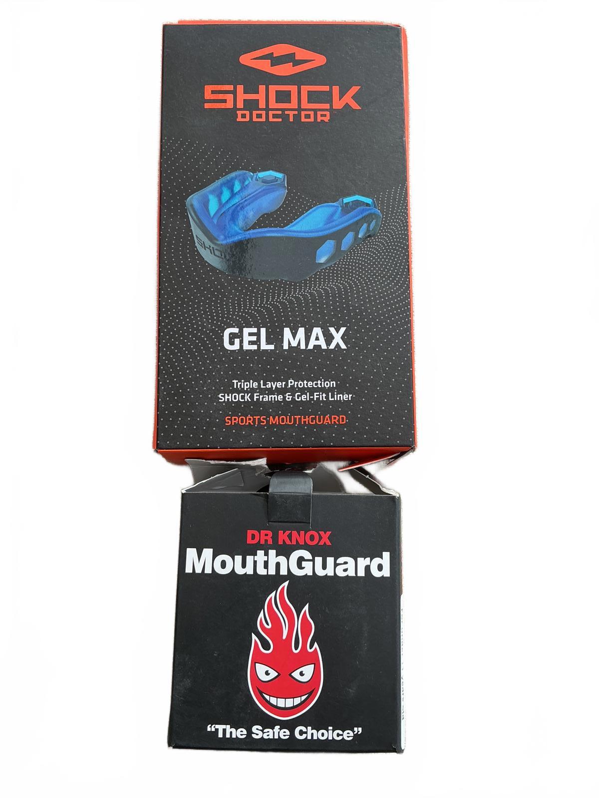 Shock Doctor Gel Max Adult Sports Mouthguard/Dr Knox Black Red Un 11 Years Old