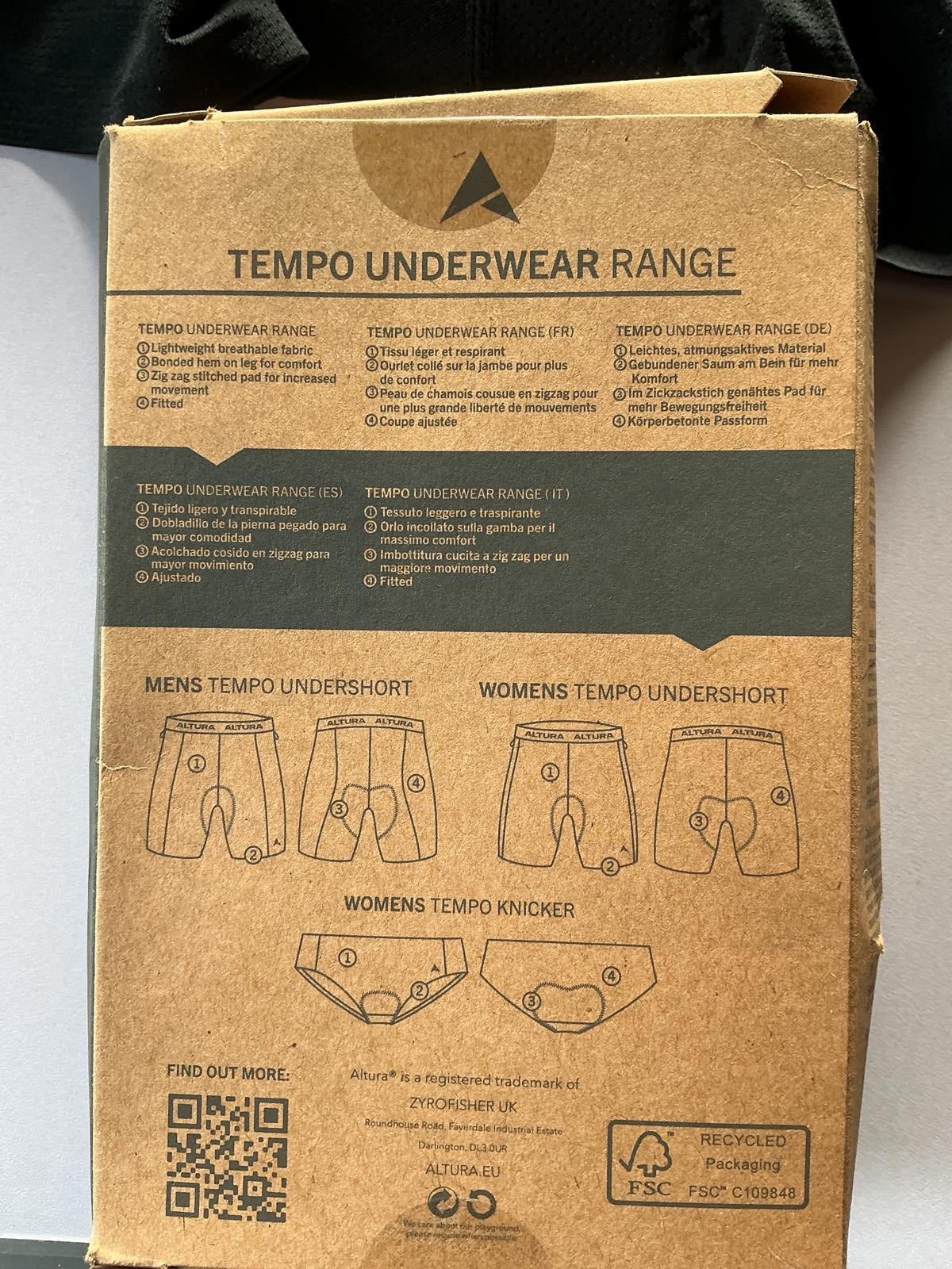 Altura Mens Tempo Undershort Cycling Shorts Size Small