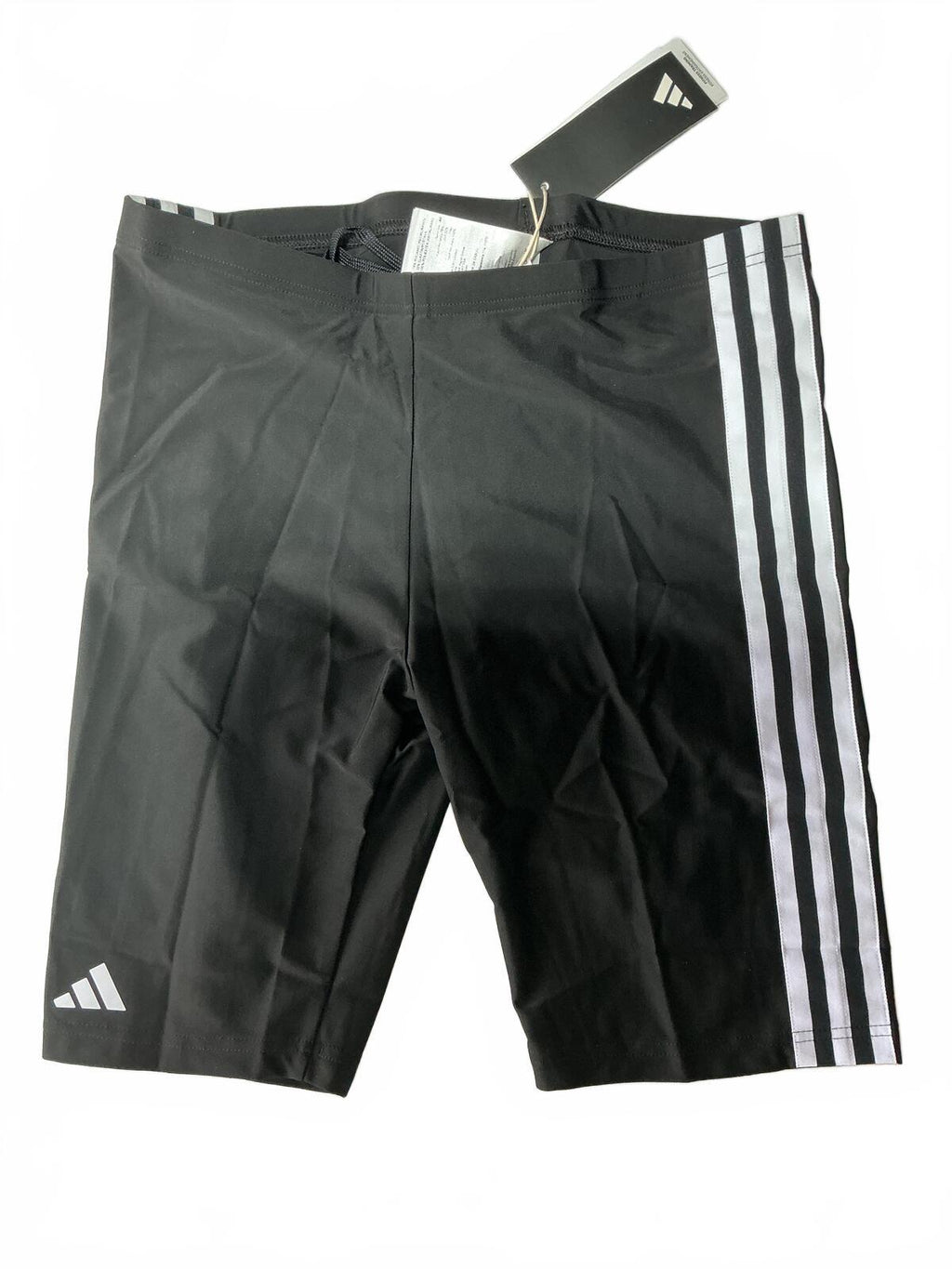 Adidas Men's Black Jammers Swim Shorts with White Stripes Size 34