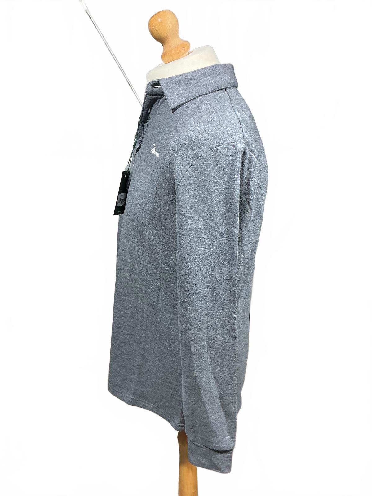 Macade Golf Grey Long Sleeve Polo Shirt Size M