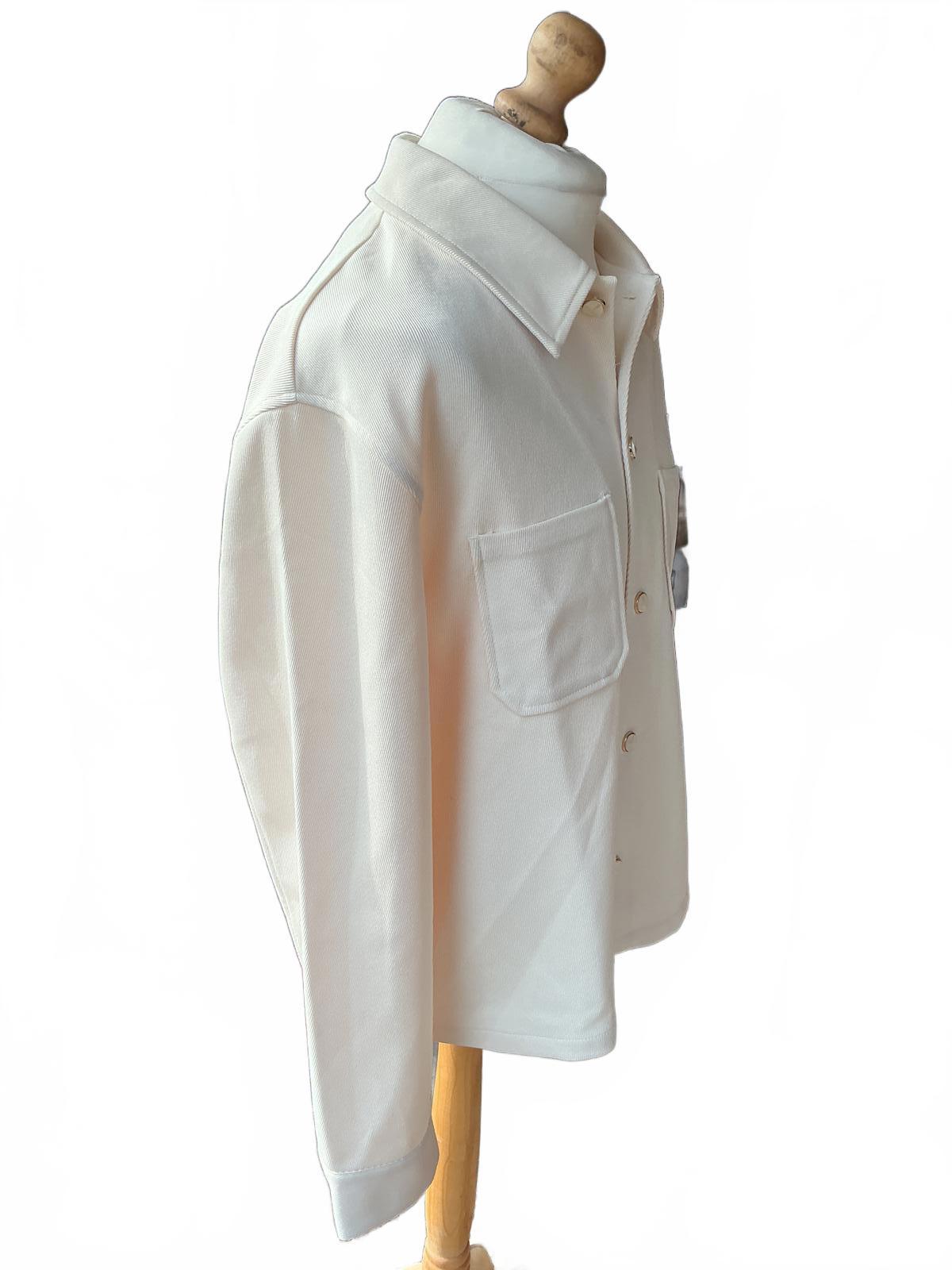 Maniere de Voir Cream Overshirt Jacket Size XXL Classic Style with Button Front