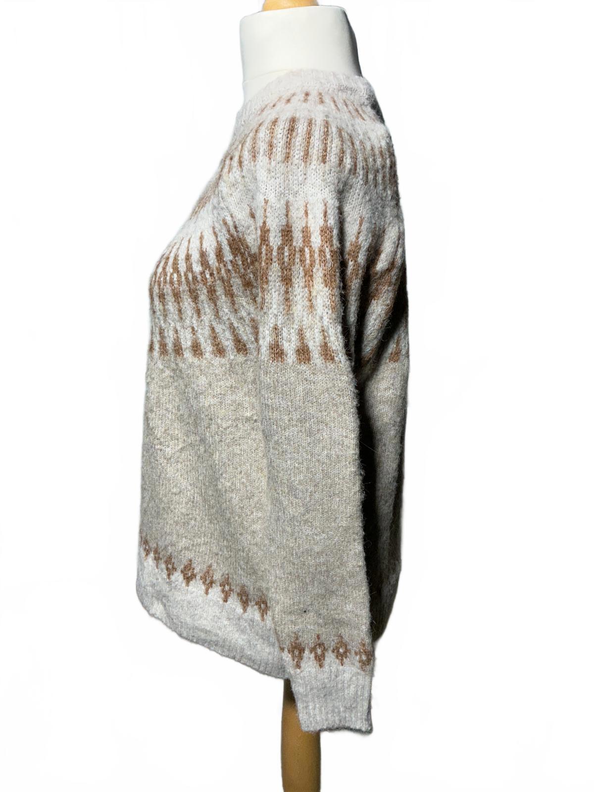 Neutral Tone Patterned Women's Sweater