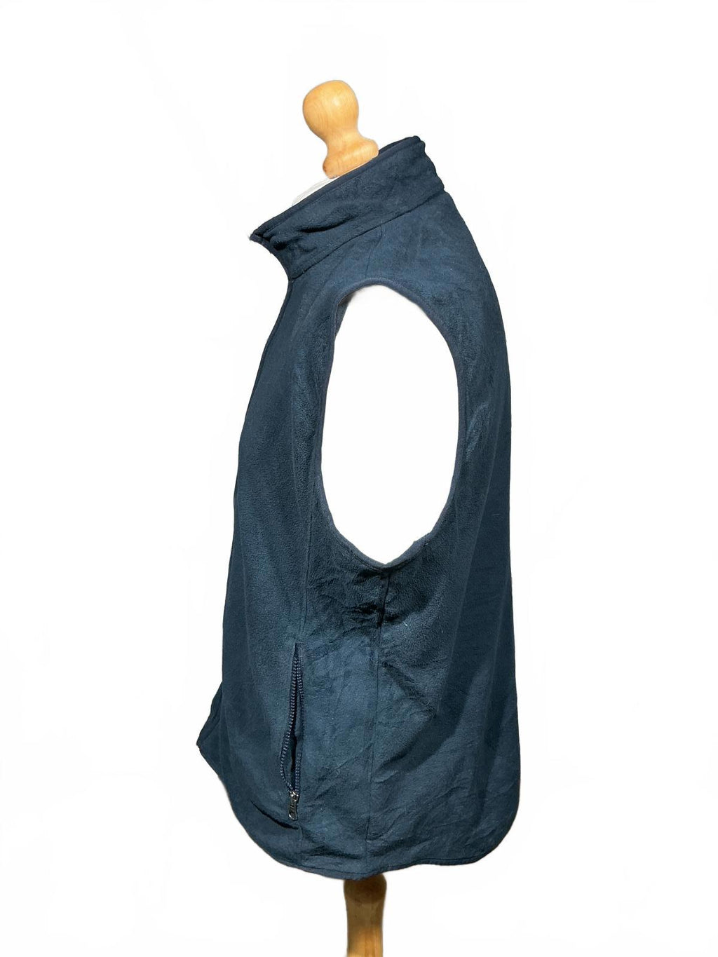 Men's Navy Blue Fleece Vest Lands End with Full Zip