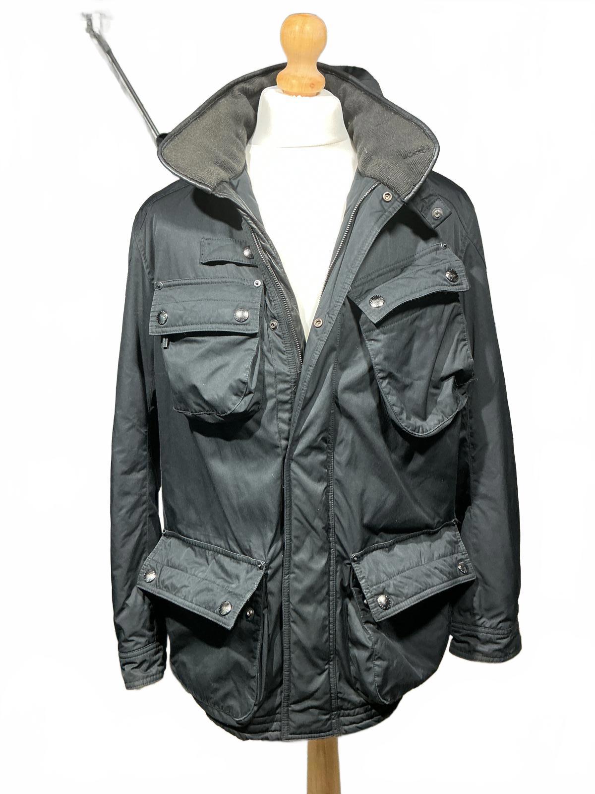 Black Men's Utility Ralph Lauren Jacket with Multiple Pockets and Hood