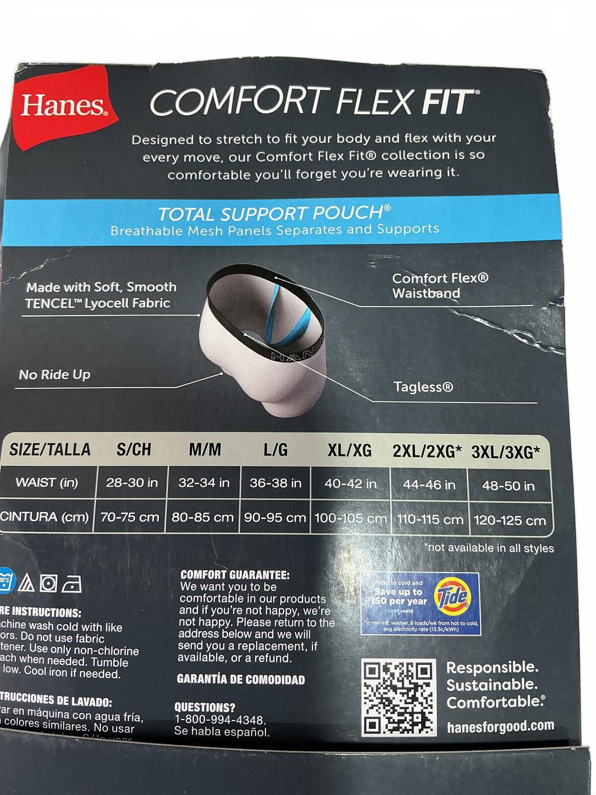 *NEW* 2*Hanes Comfort Flex Fit Boxer Briefs 3 Pack L Support Pouch