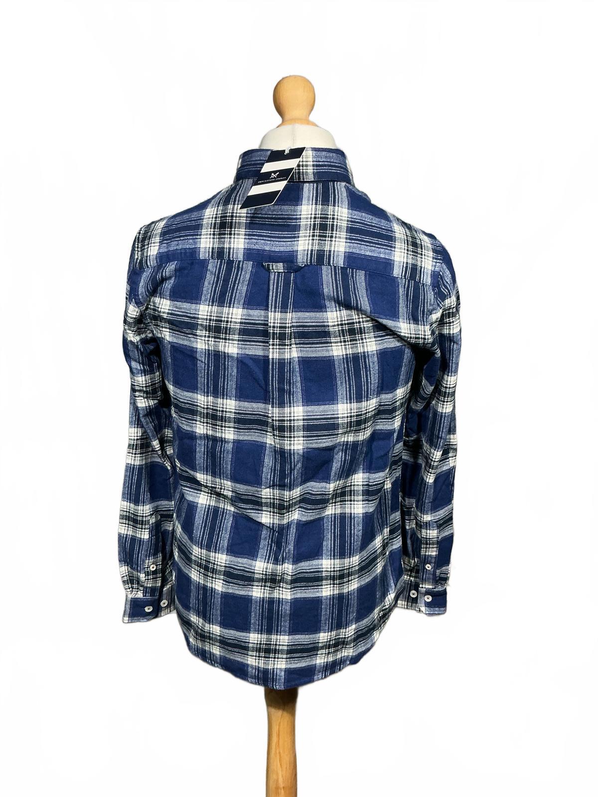 Crew Men's Blue and White Plaid Casual Shirt