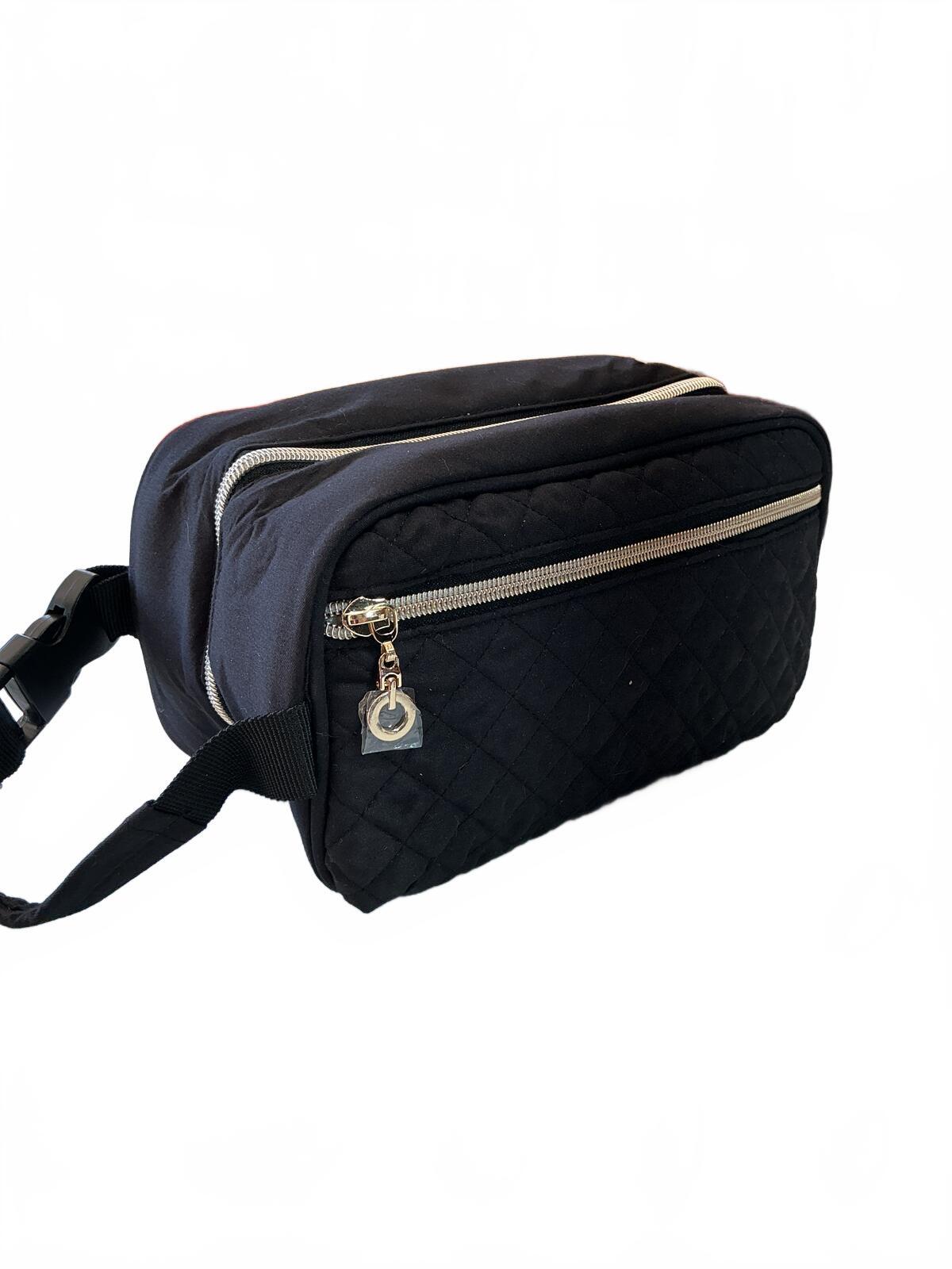 *NEW* Damero Large Quilted Insulated Lunch Bag Set with Ice Packs Black