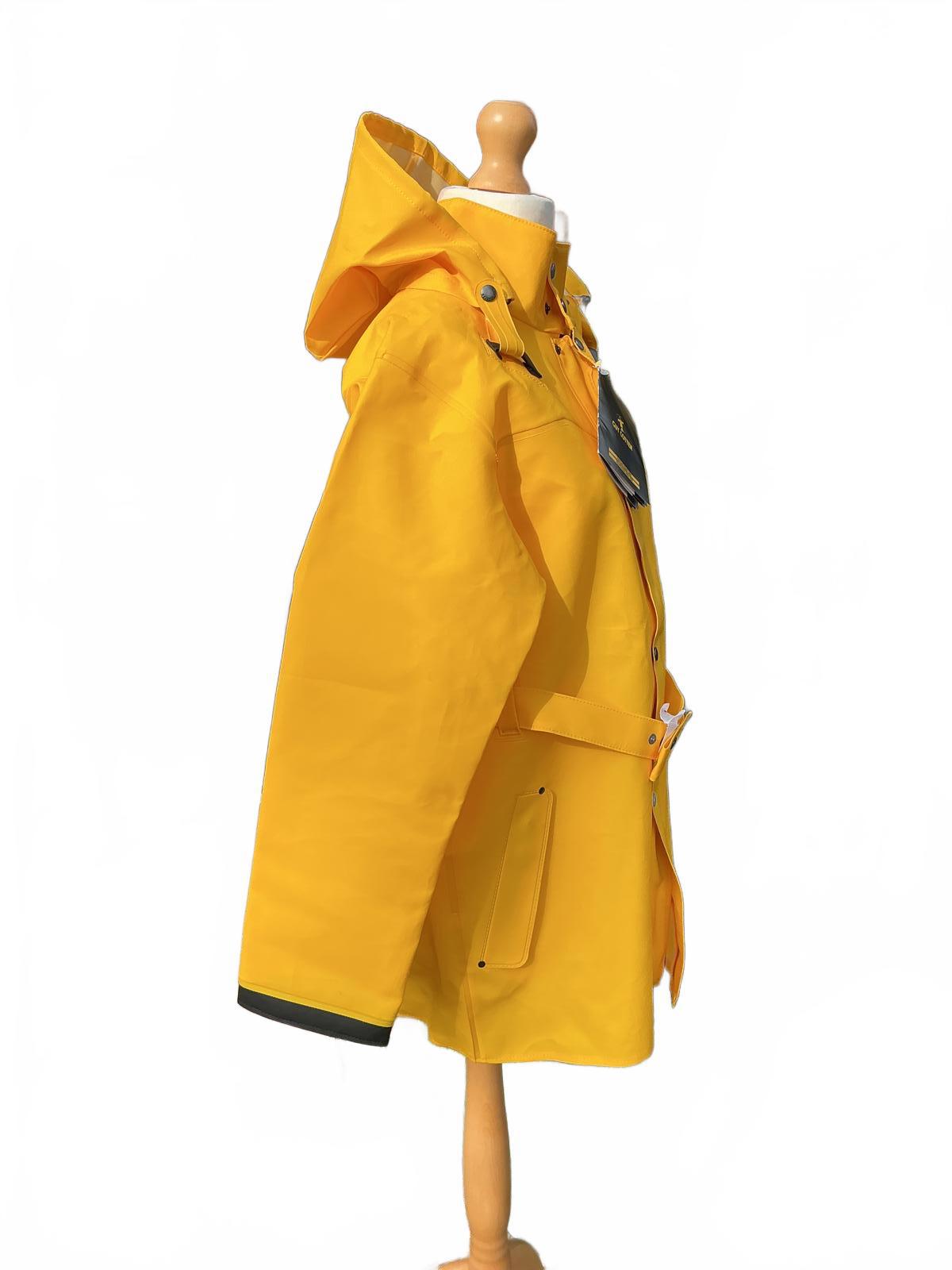*NWT Ladies Guy Cotten Hecate Yellow Glentex Waterproof Jacket with Hood Size Xl