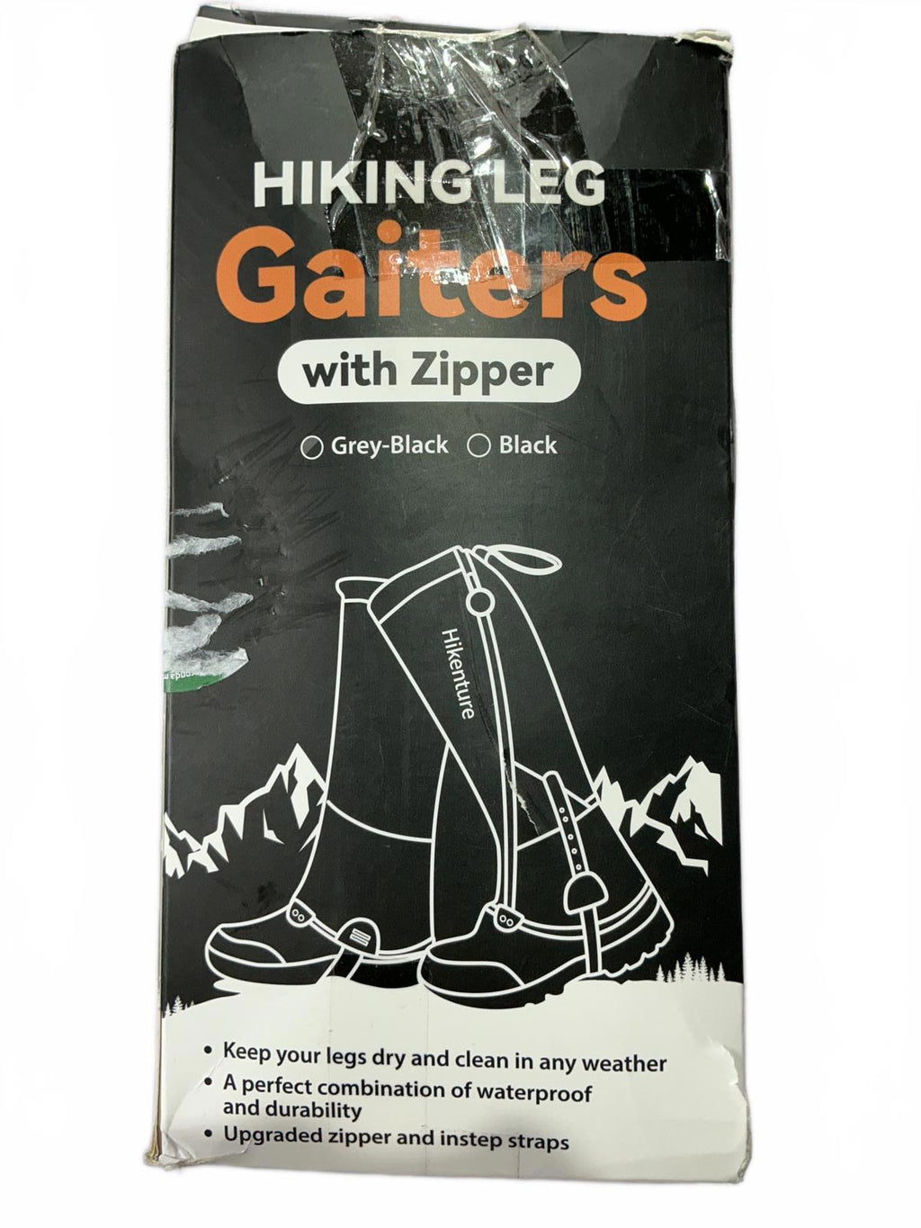 Hikenture Hiking Leg Gaiters with Zipper Black Adjustable
