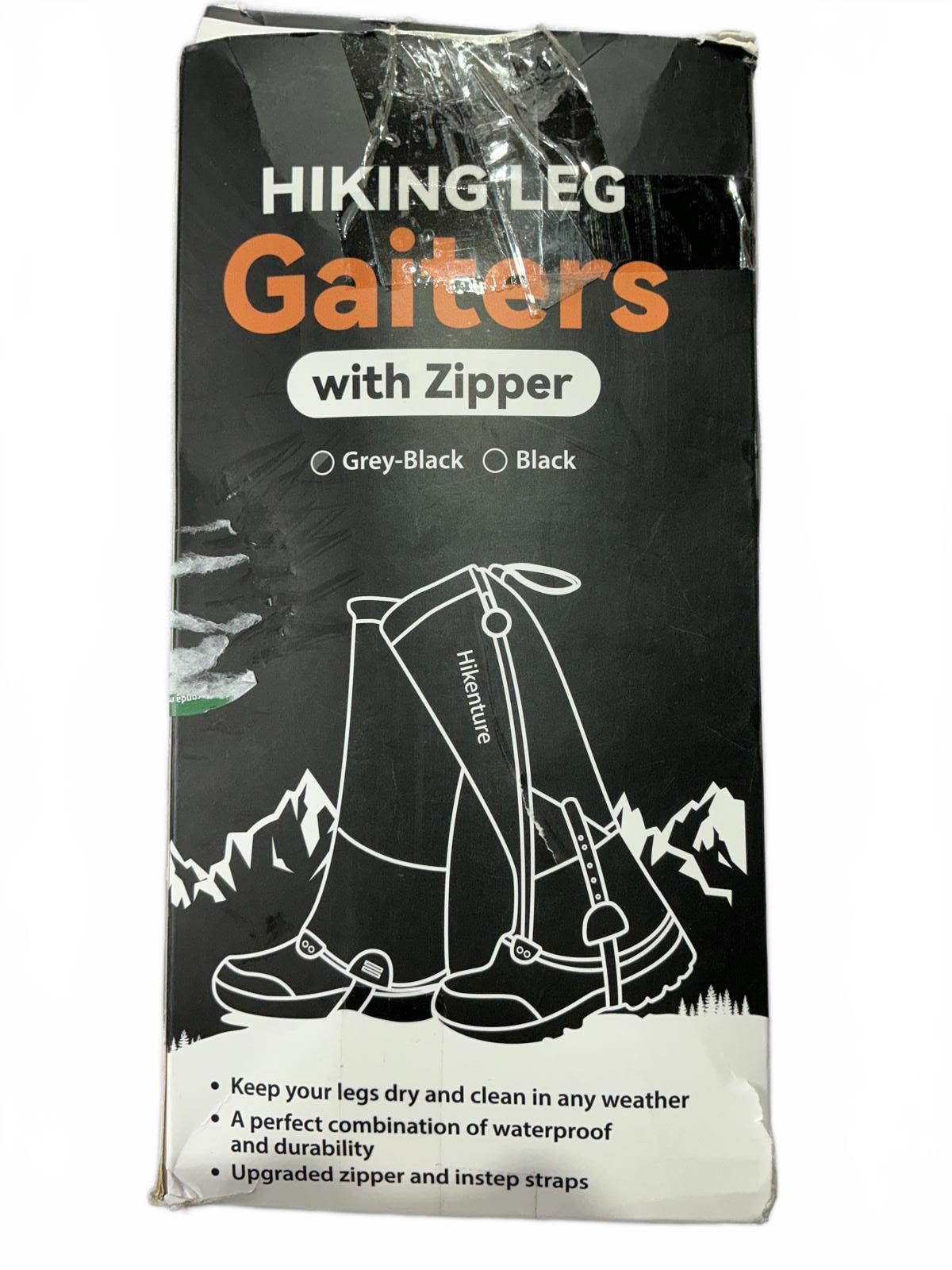 Hikenture Hiking Leg Gaiters with Zipper Black Adjustable