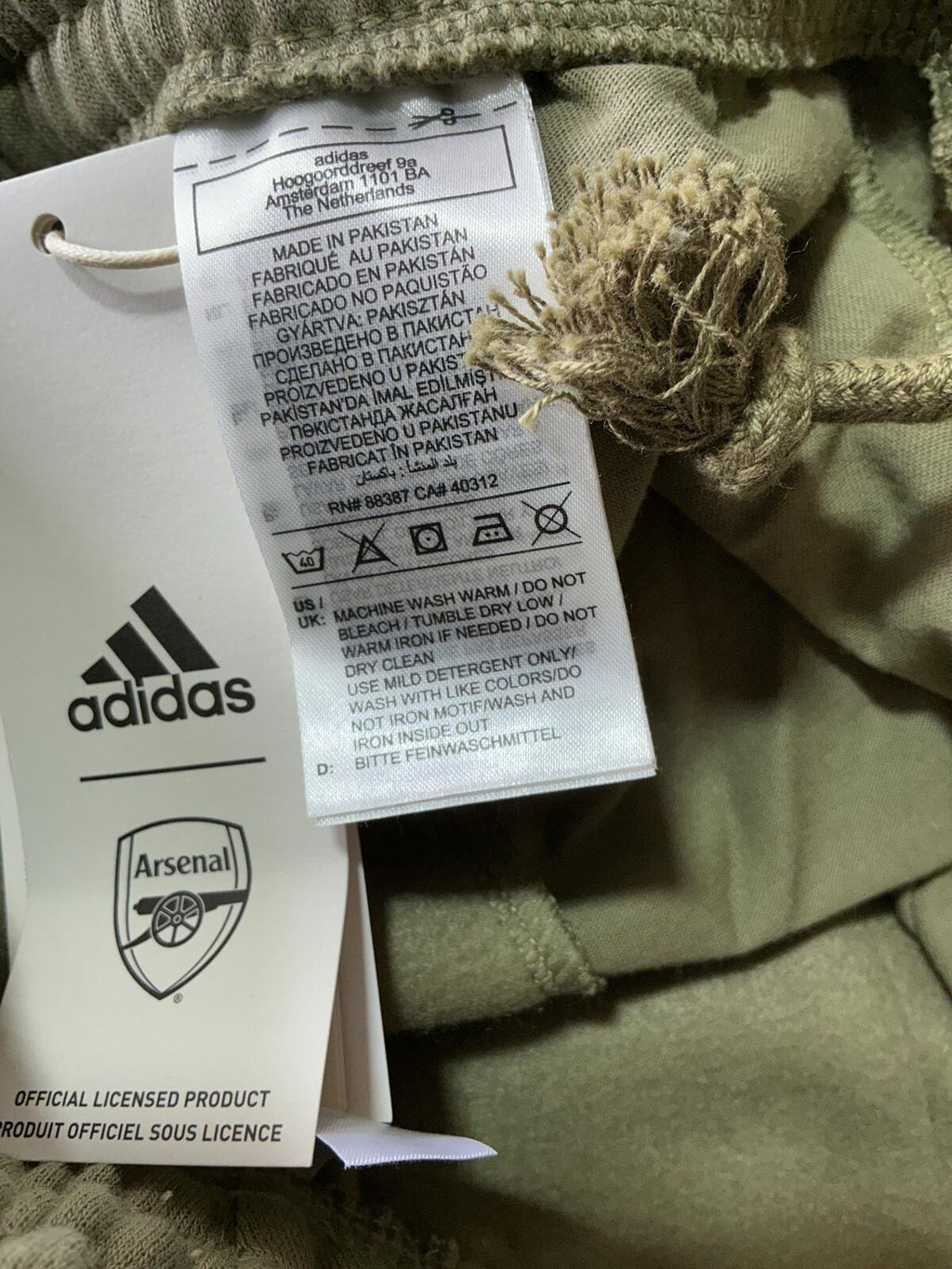 Adidas Arsenal Olive Green Joggers Size Regular Small Comfortable Fit