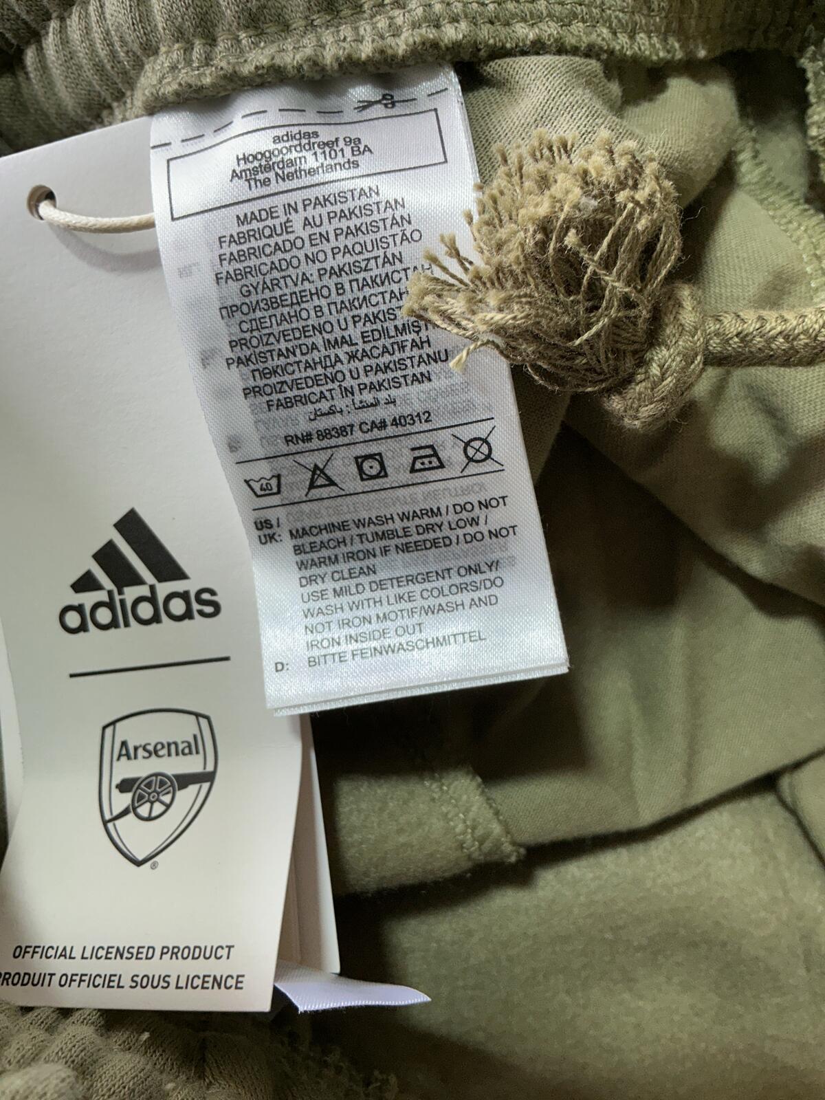 Adidas Arsenal Olive Green Joggers Size Regular Small Comfortable Fit