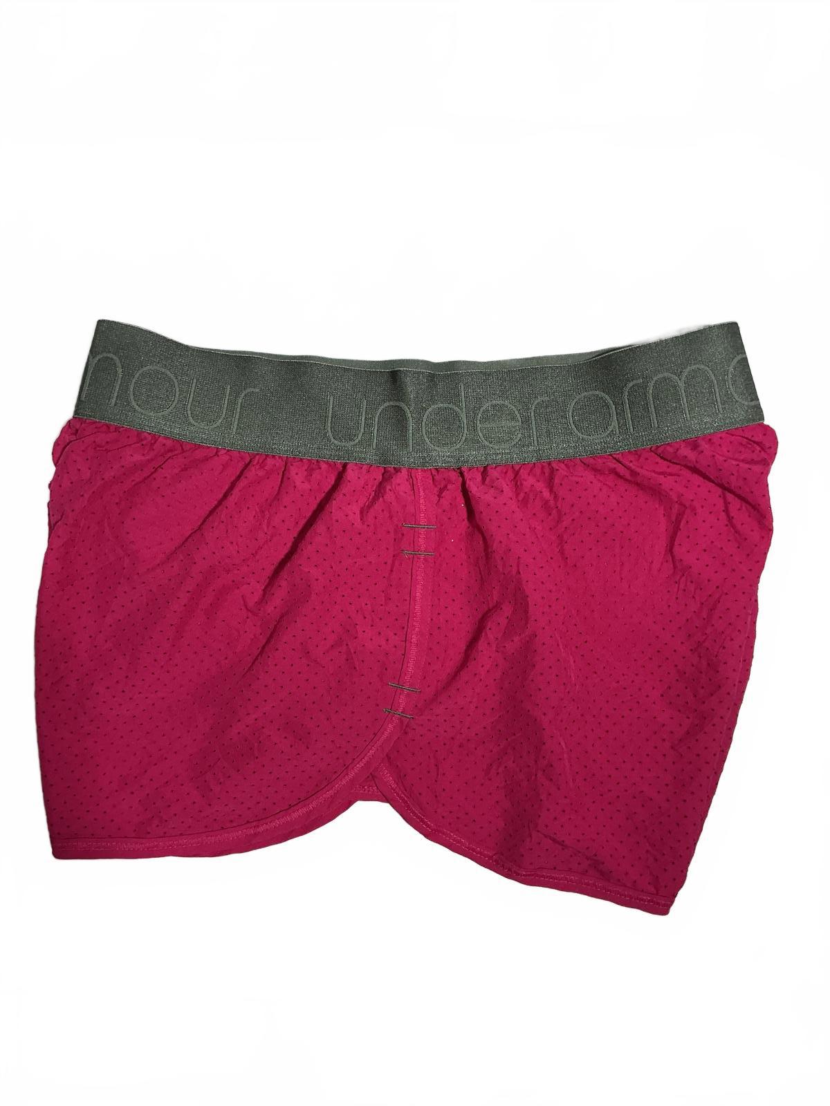 Under Armour Women's Activewear Shorts Pink with Grey Waistband