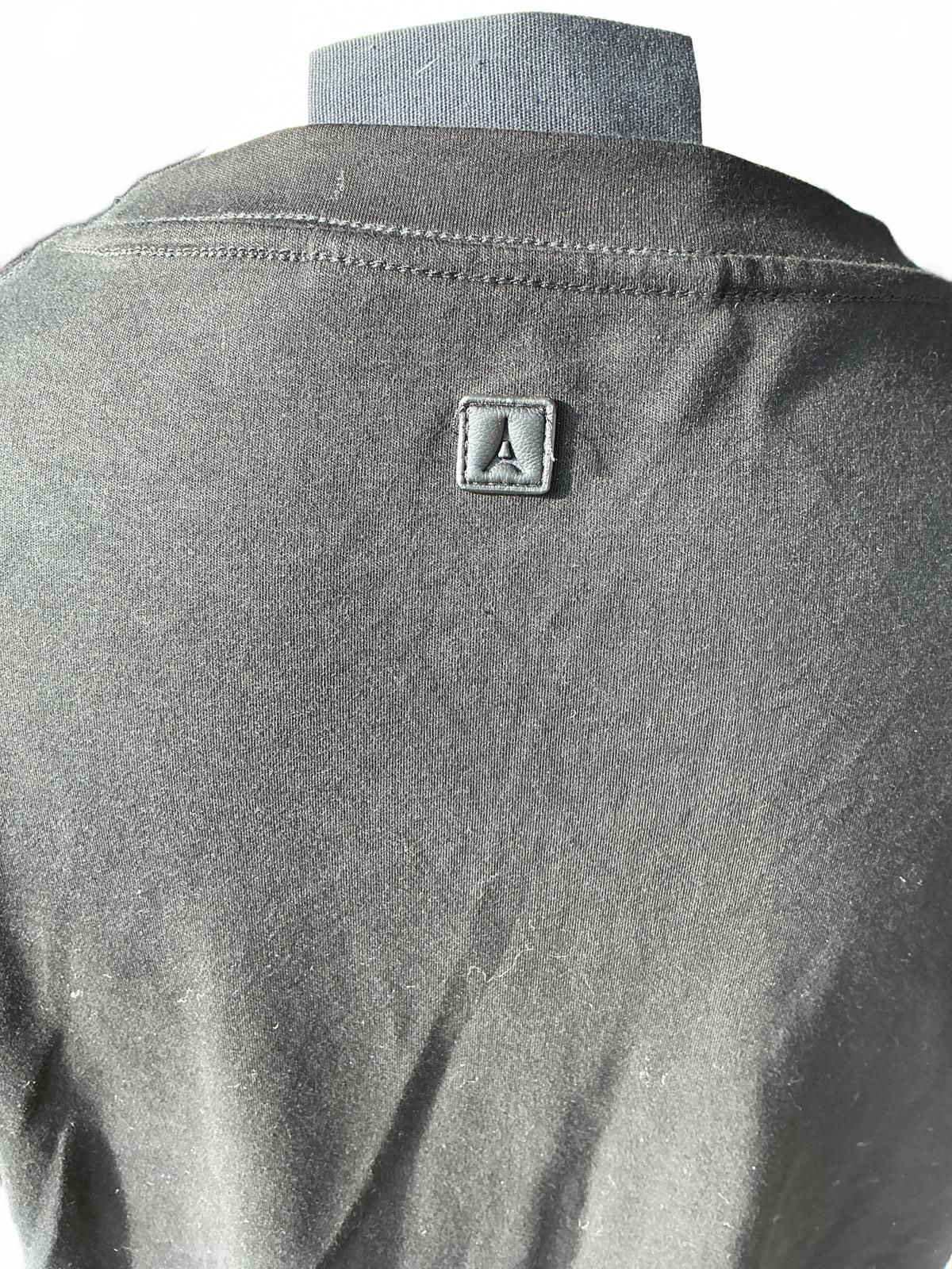 Maniere de Voir T-Shirt with Brown and White Sleeve Stripes, Size XXL